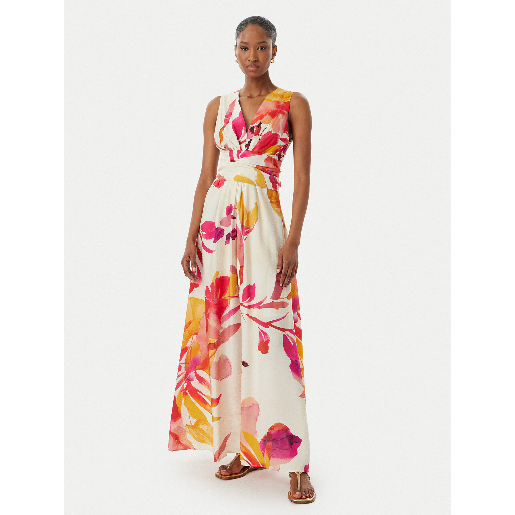 LOLA CASADEMUNT Sukienka wieczorowa MS2616016 Kremowy Regular Fit