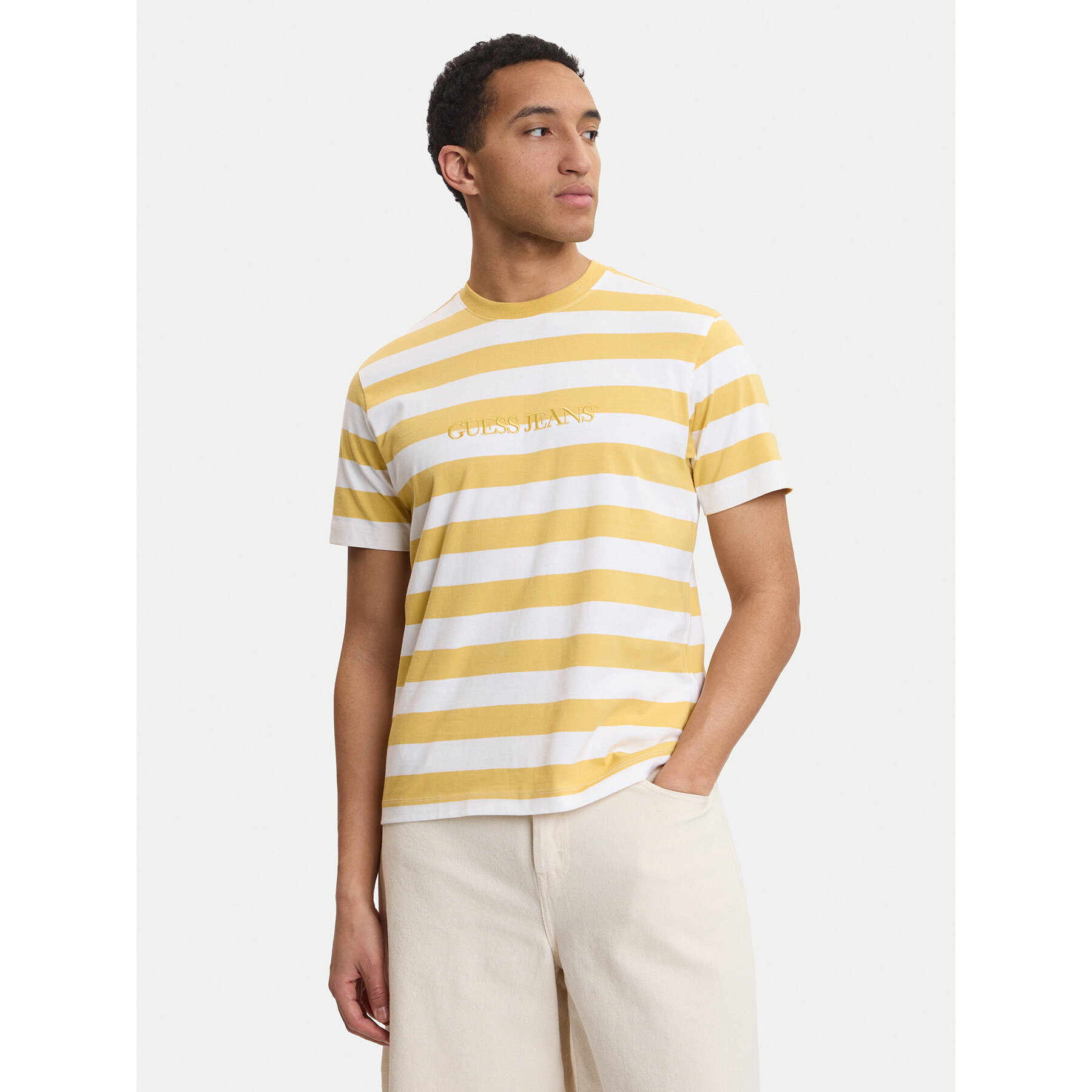 Guess Jeans T-Shirt M4YI84 K9XF1 Żółty Regular Fit