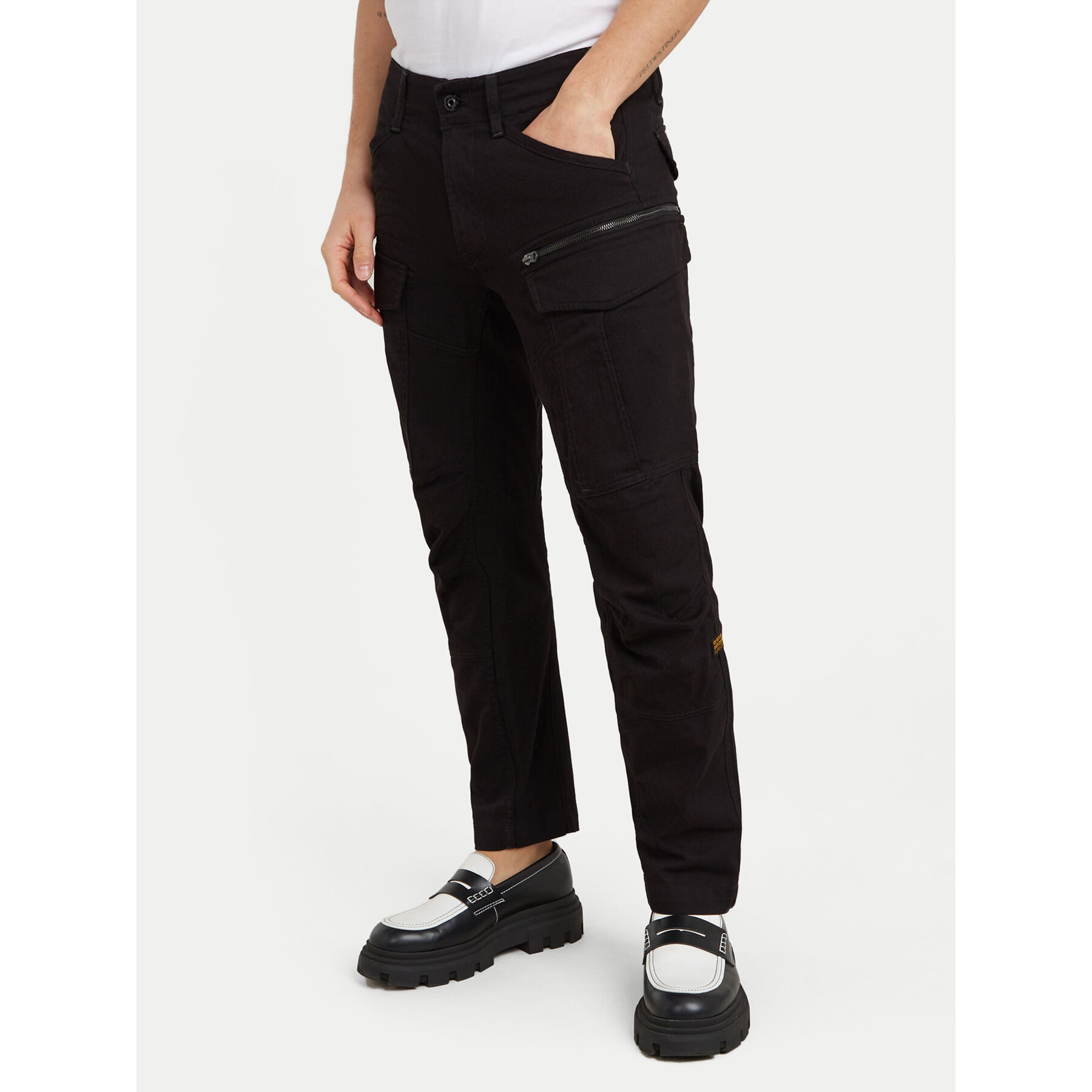 G-Star Raw Spodnie materiałowe Zip Cargo 3D D25665-D846 Czarny Tapered Fit