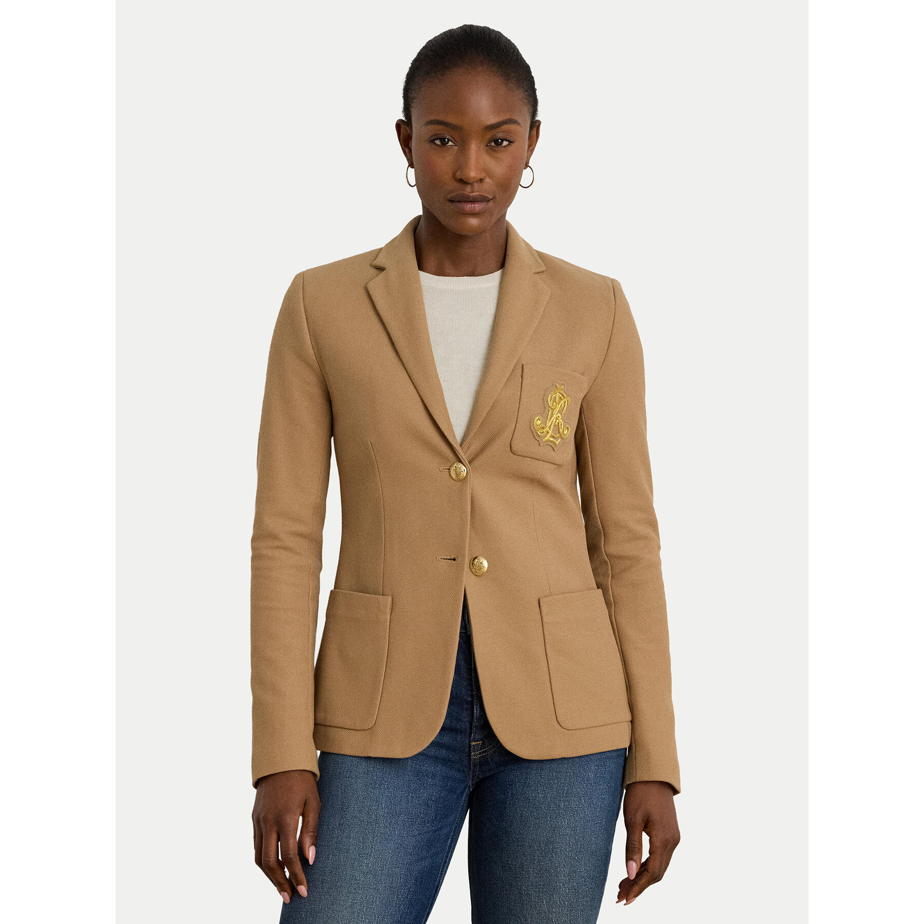 LAUREN RALPH LAUREN Marynarka 200797305018 Beżowy Slim Fit
