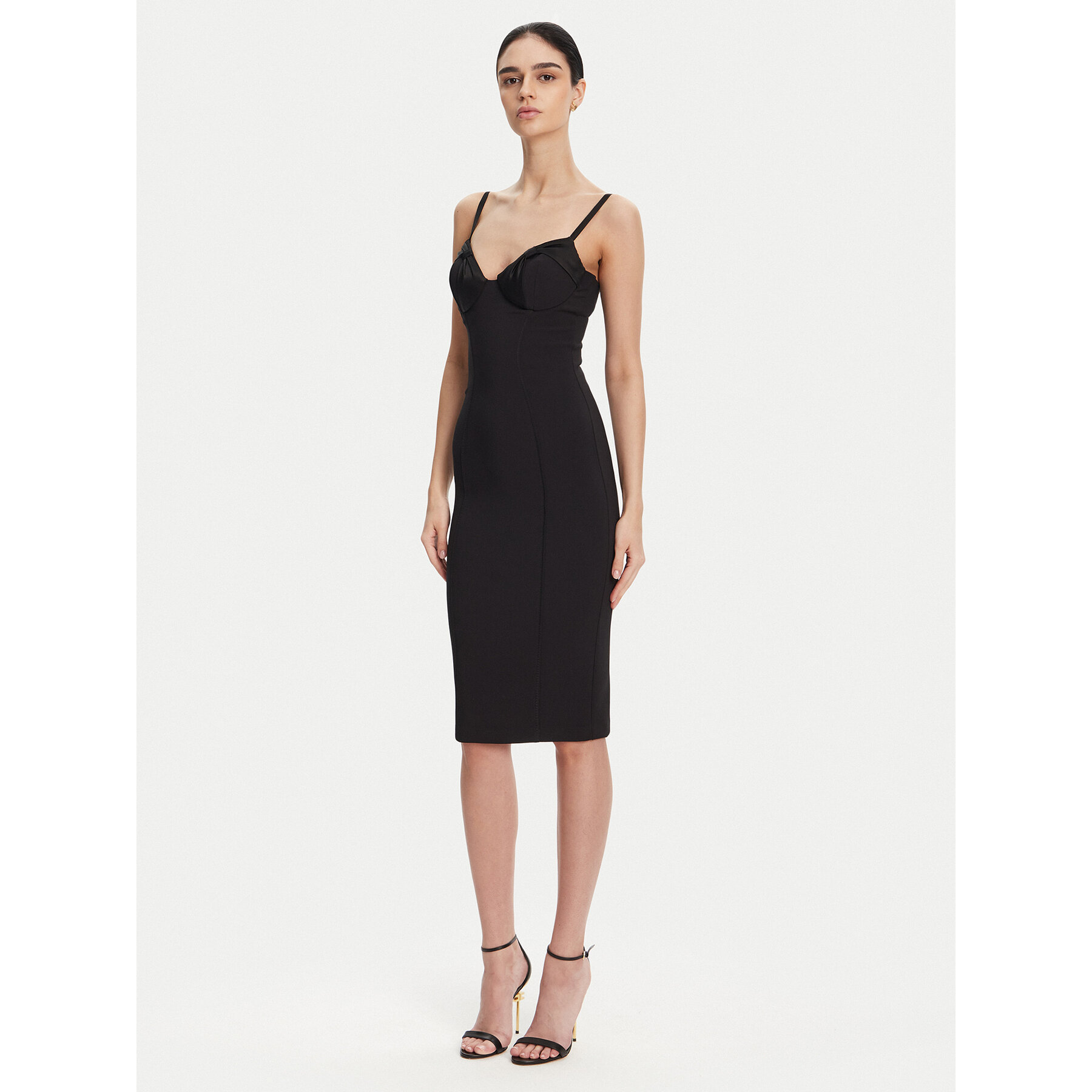 Elisabetta Franchi Sukienka koktajlowa AB-702-51E2 Czarny Regular Fit
