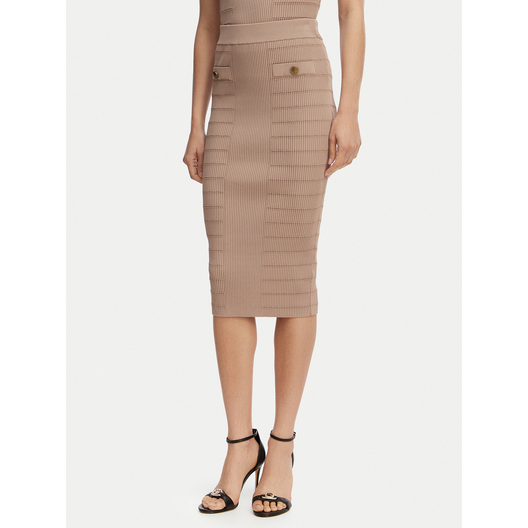 Guess Spódnica ołówkowa W5YD66 Z0130 Brązowy Slim Fit