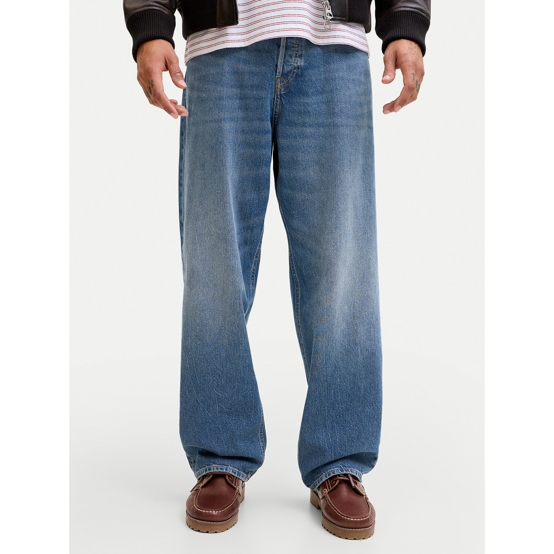 Jack & Jones Jeansy Eddie 12290185 Niebieski Baggy Fit