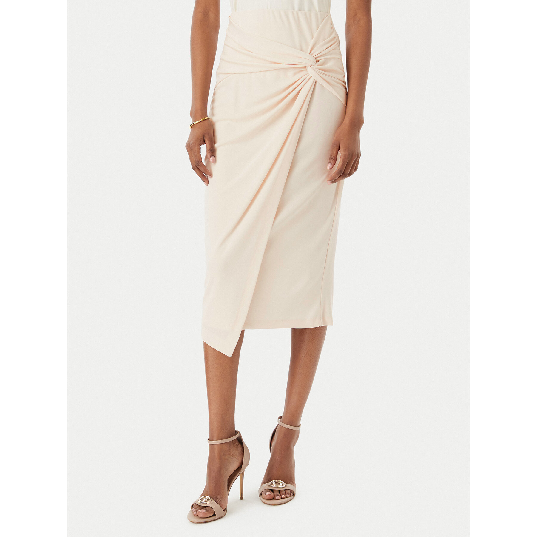 Rinascimento Spódnica midi CFC0123489003 Beżowy Regular Fit