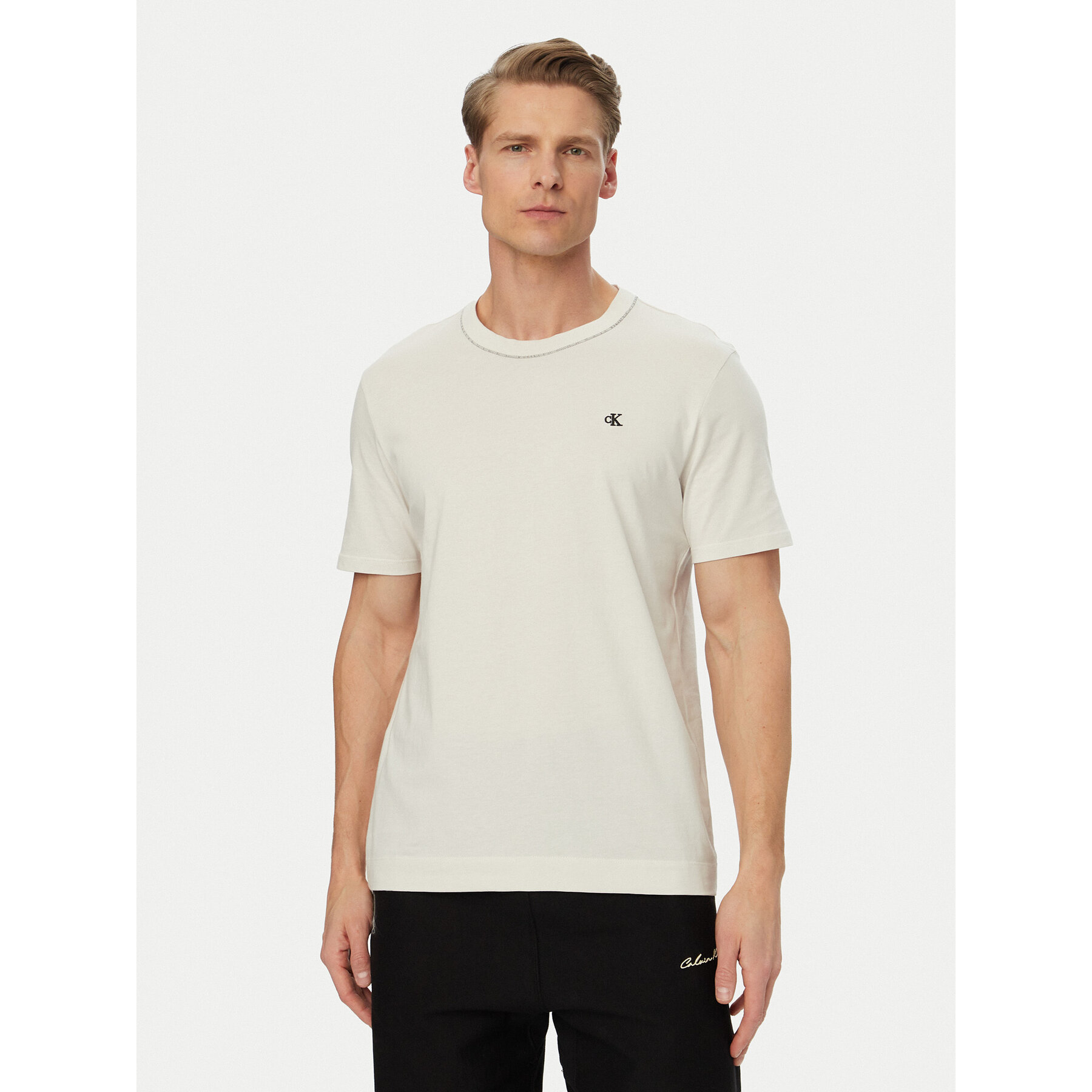 Calvin Klein T-Shirt LV04LF223G Biały Regular Fit