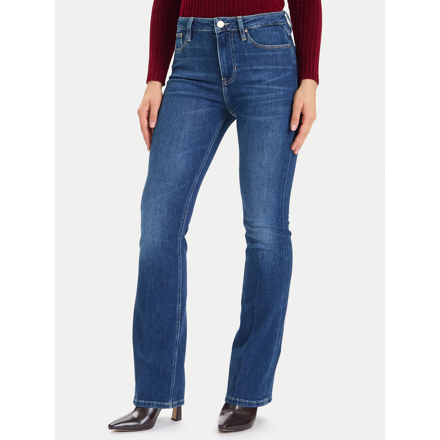 Guess Jeansy W5BA0L D4U5A Niebieski Flare Fit