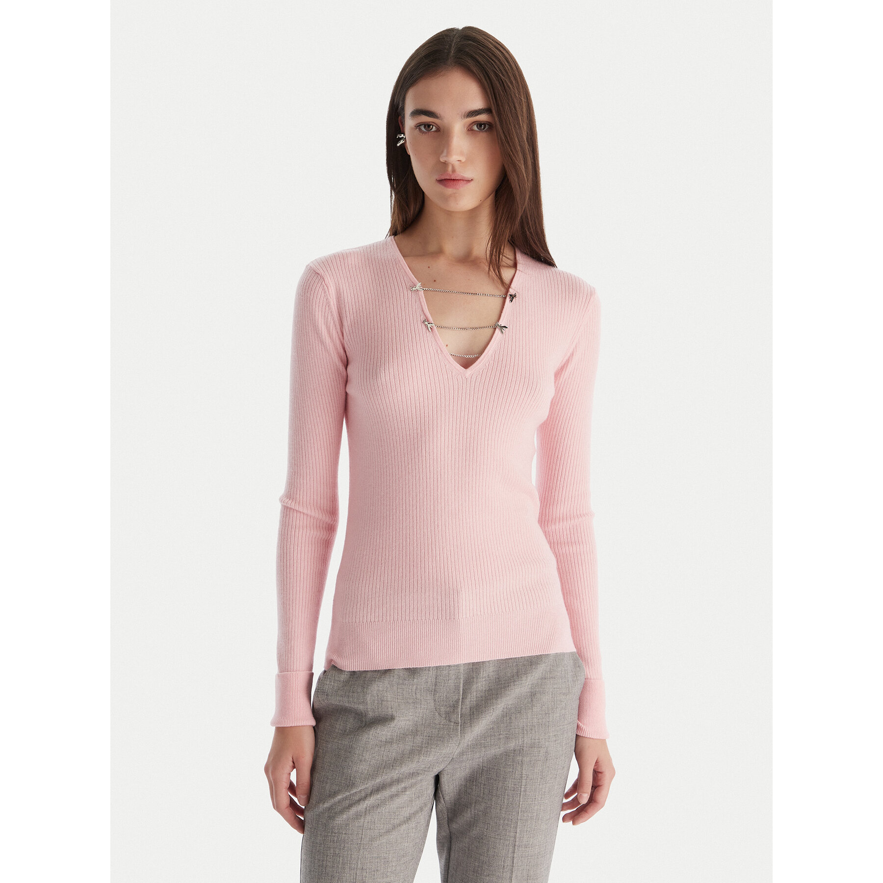 Patrizia Pepe Sweter 2K0331/K7S0-M555 Różowy Regular Fit