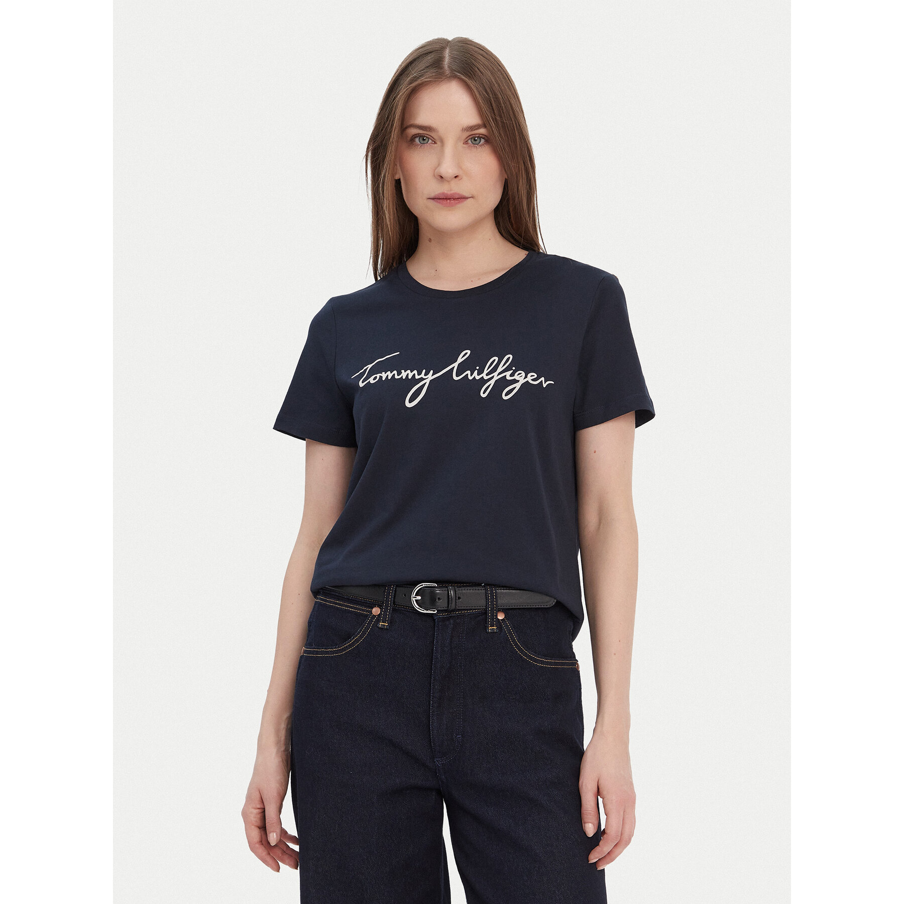 Tommy Hilfiger T-Shirt Heritage Graphic Tee WW0WW24967 Granatowy Regular Fit