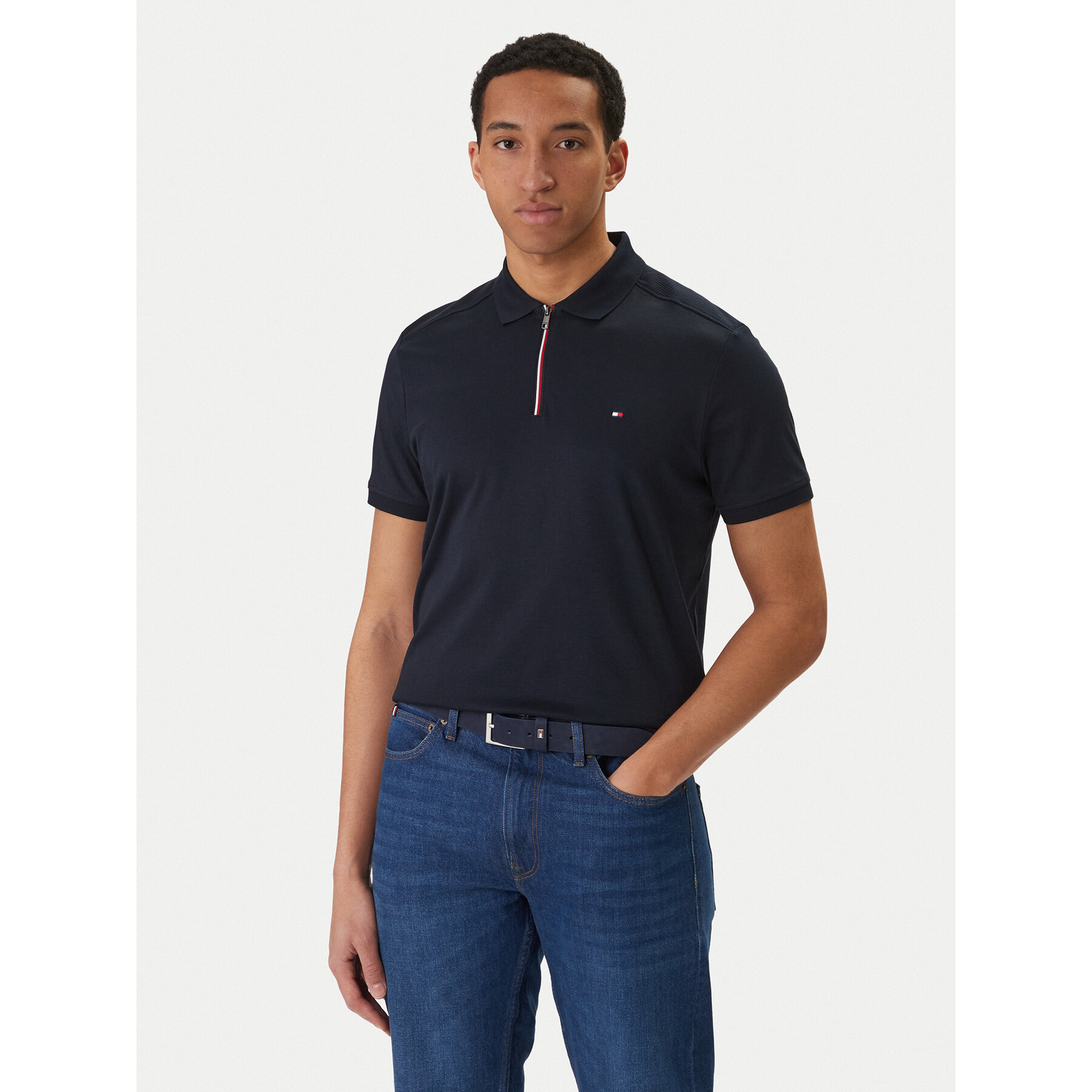 Tommy Hilfiger Polo MW0MW41613 Granatowy Regular Fit
