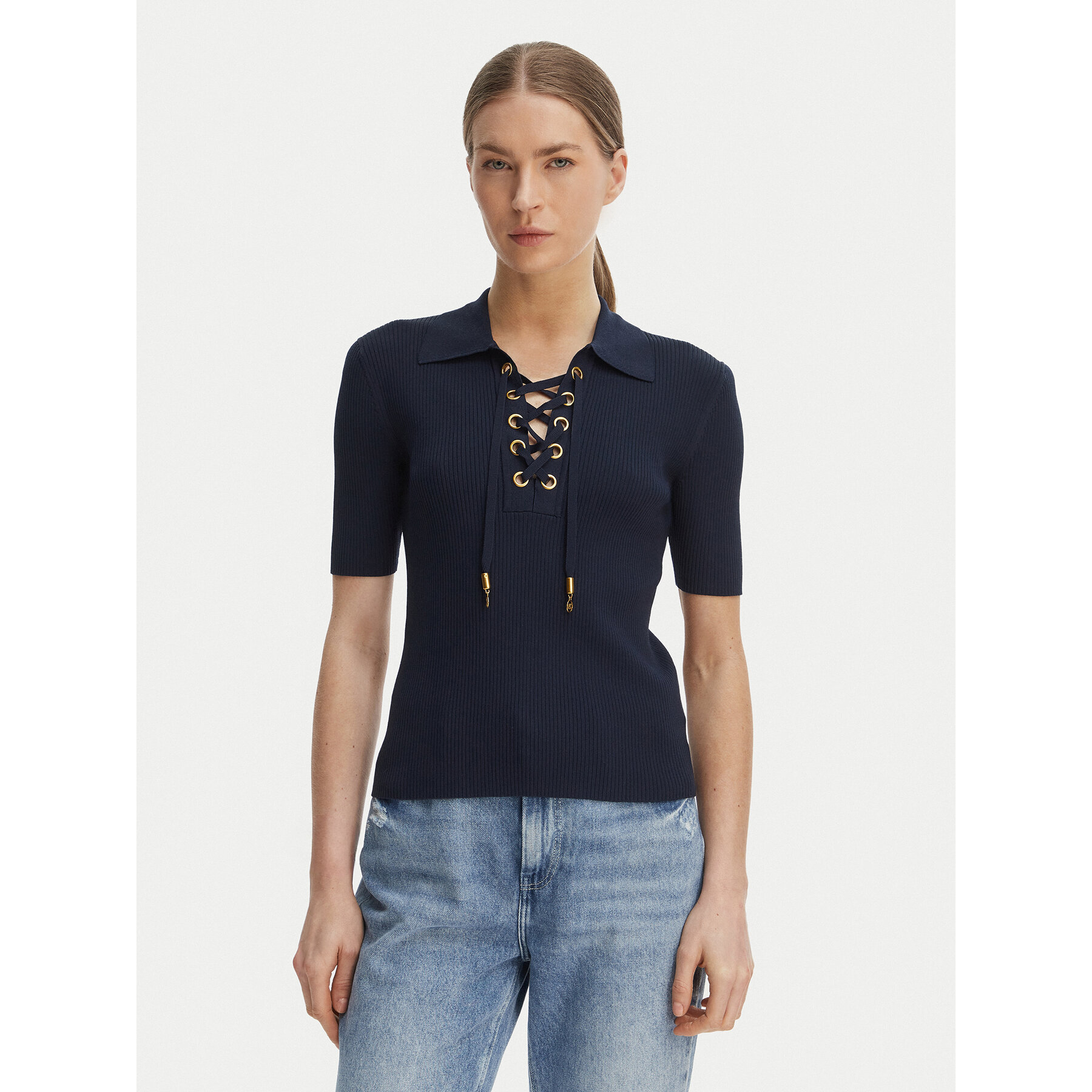 MICHAEL Michael Kors Bluzka MS661FZ5ZV Granatowy Slim Fit