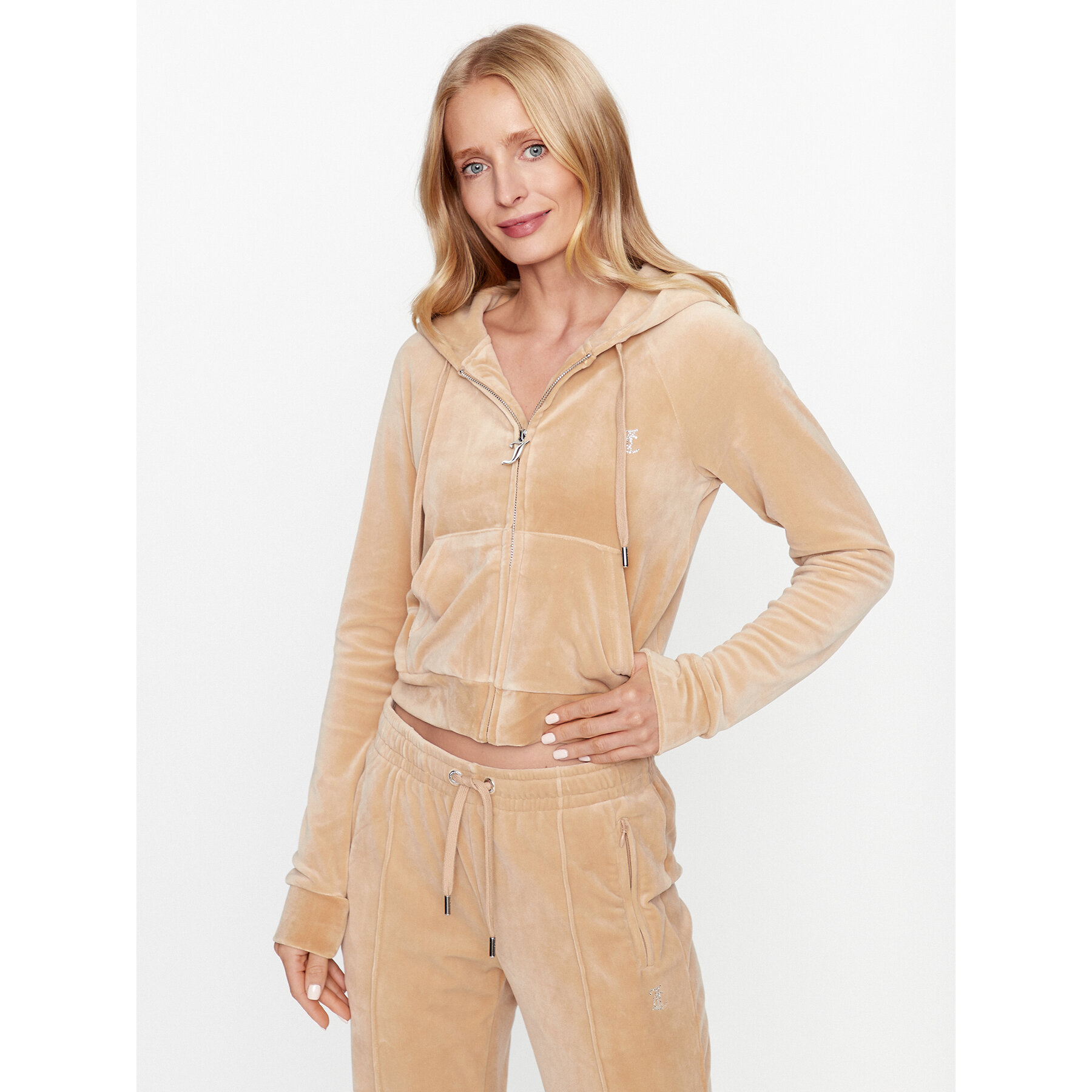 Juicy Couture Bluza Madison JCWA122001483 Beżowy Slim Fit
