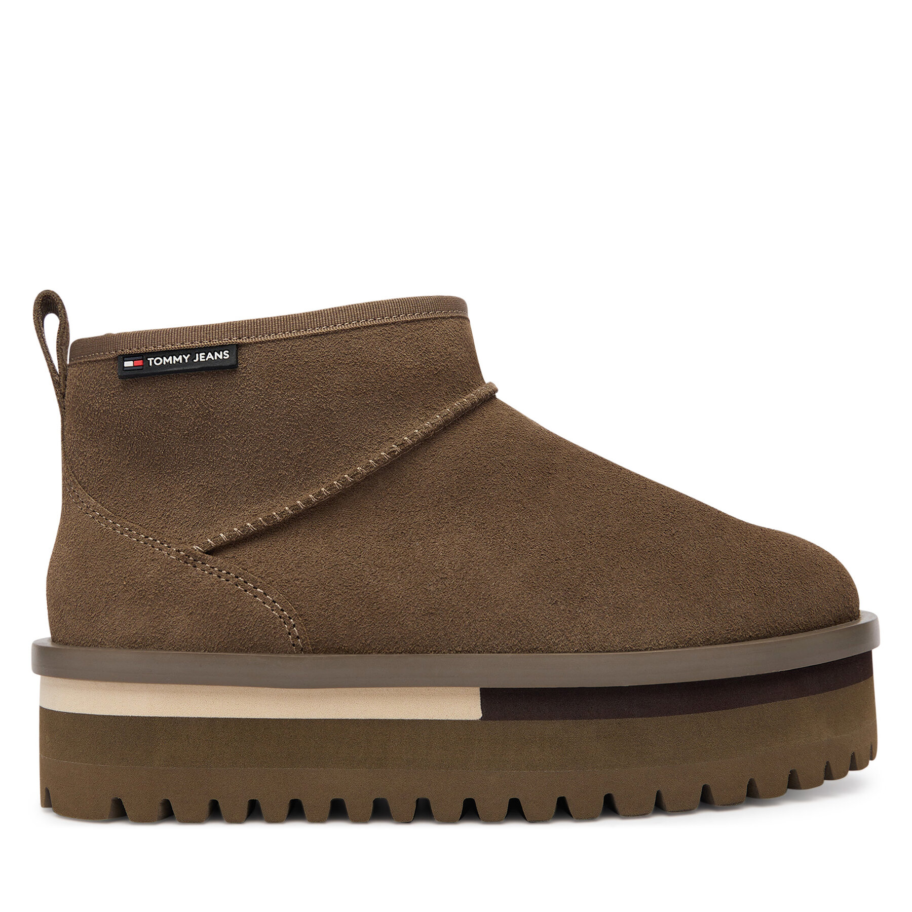 Tommy Jeans Śniegowce Tjw Flatform Snow Boot Suede EN0EN02841 Brązowy