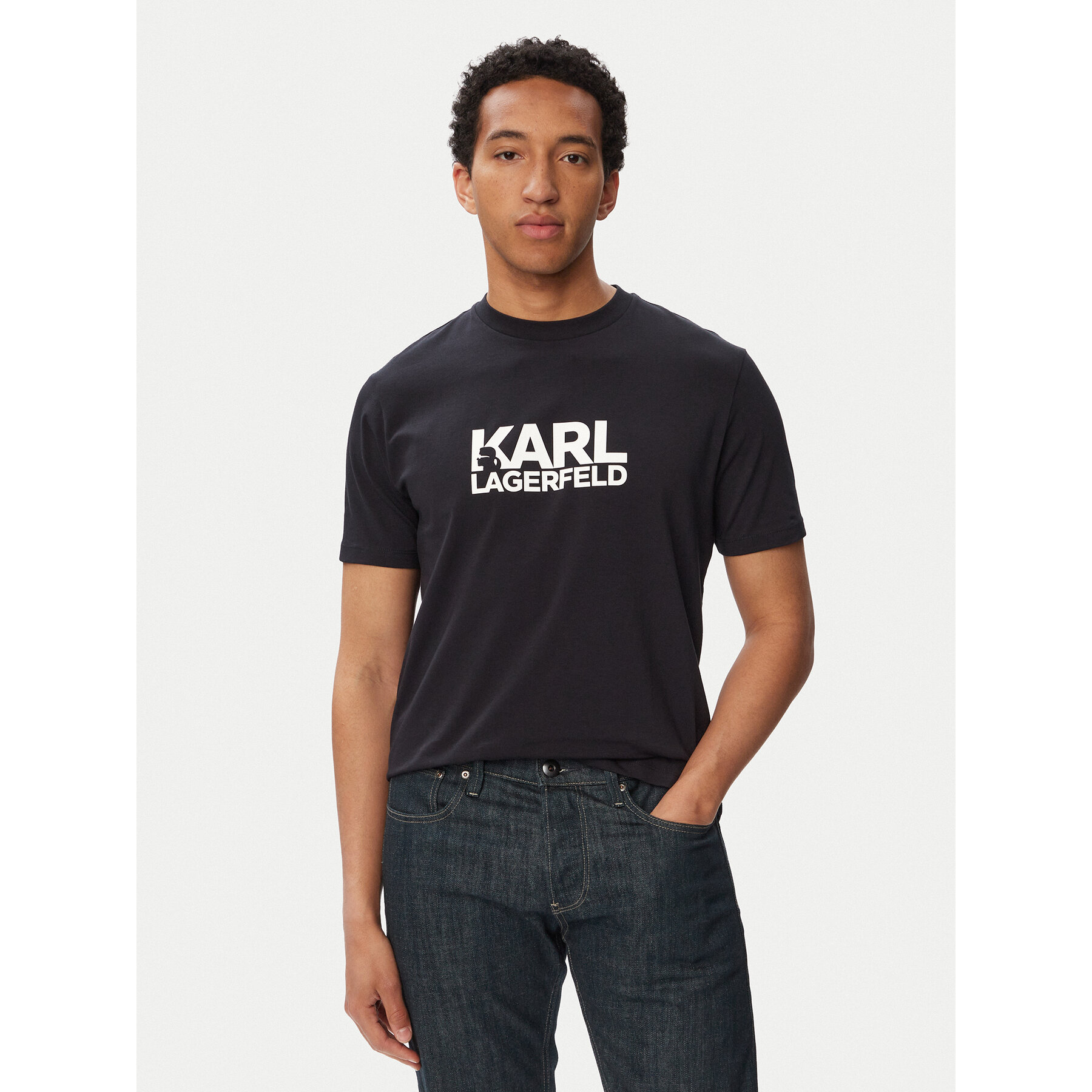 KARL LAGERFELD T-Shirt 755780 563235 Granatowy Regular Fit