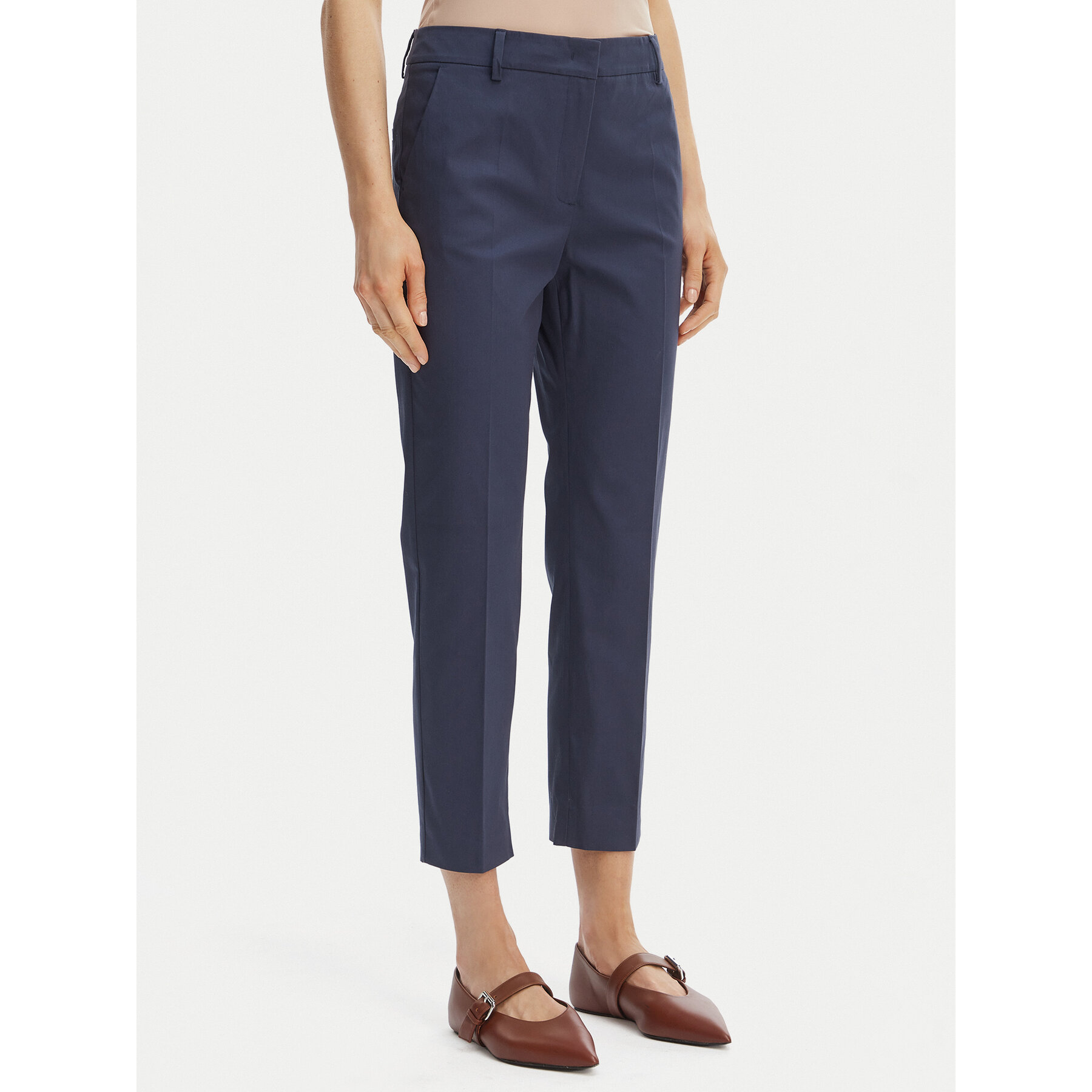 Weekend Max Mara Spodnie materiałowe Cecco 2615131082 Granatowy Regular Fit