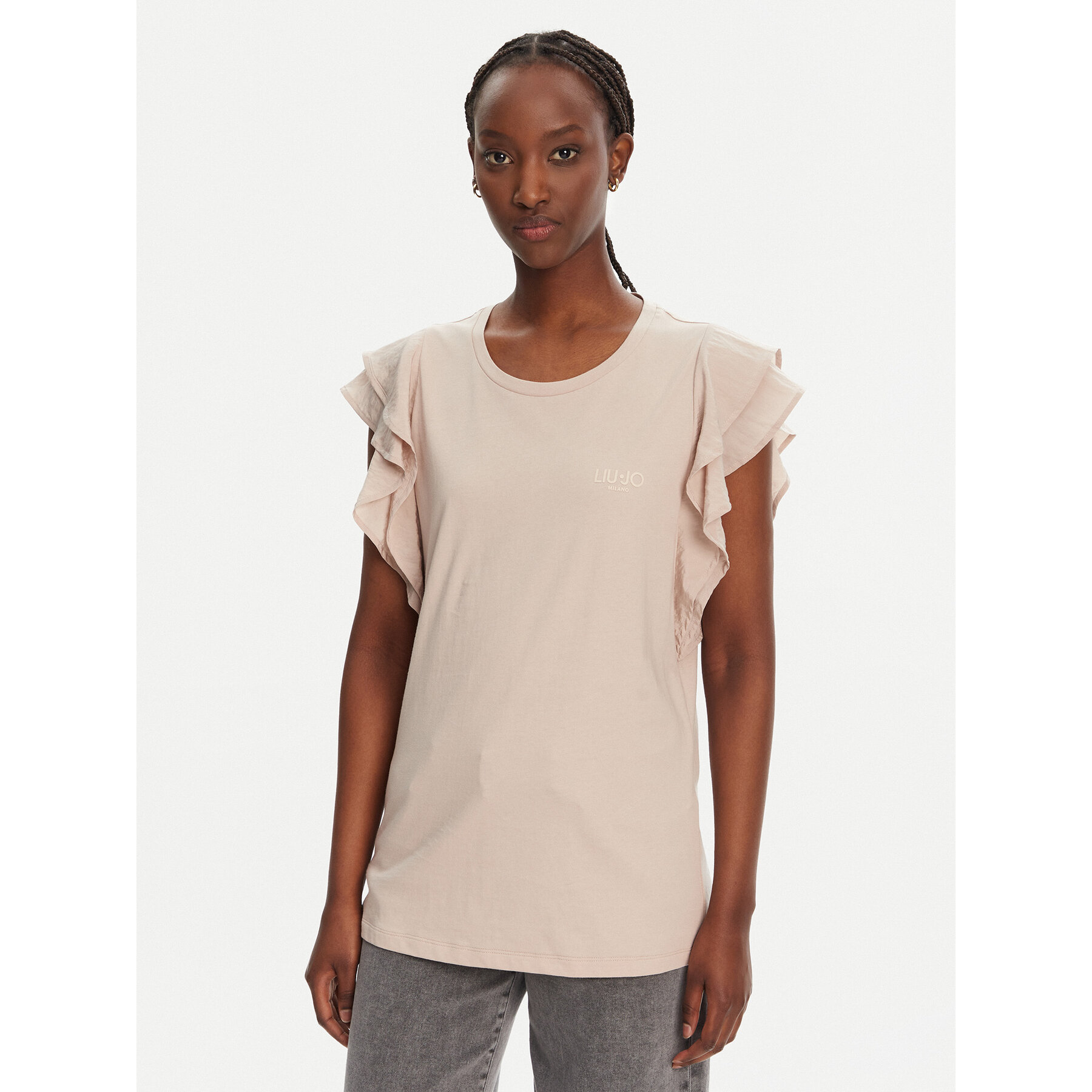 Liu Jo Sport T-Shirt TA5178 J5904 Beżowy Regular Fit