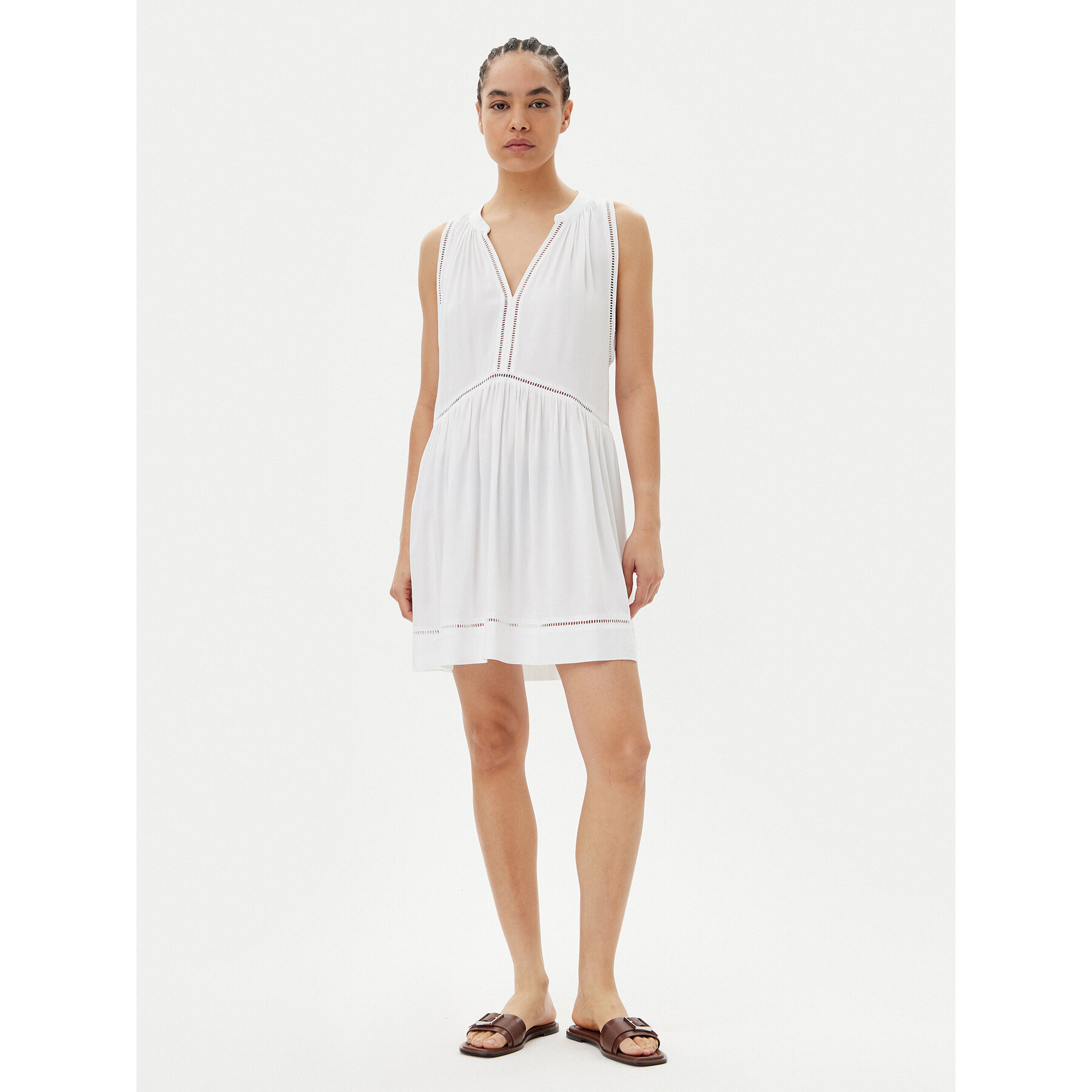 Seafolly Sukienka letnia Beach Basics 52931-DR Biały Regular Fit