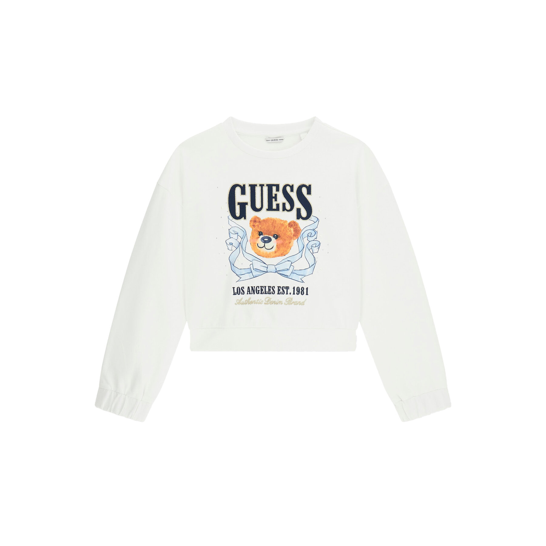 Guess Bluza J6GQ00 KA6R4 Biały Relaxed Fit