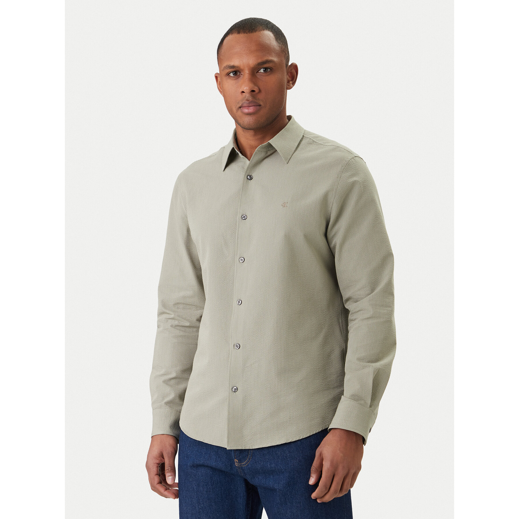 Calvin Klein Koszula LV04LF110G Khaki Regular Fit