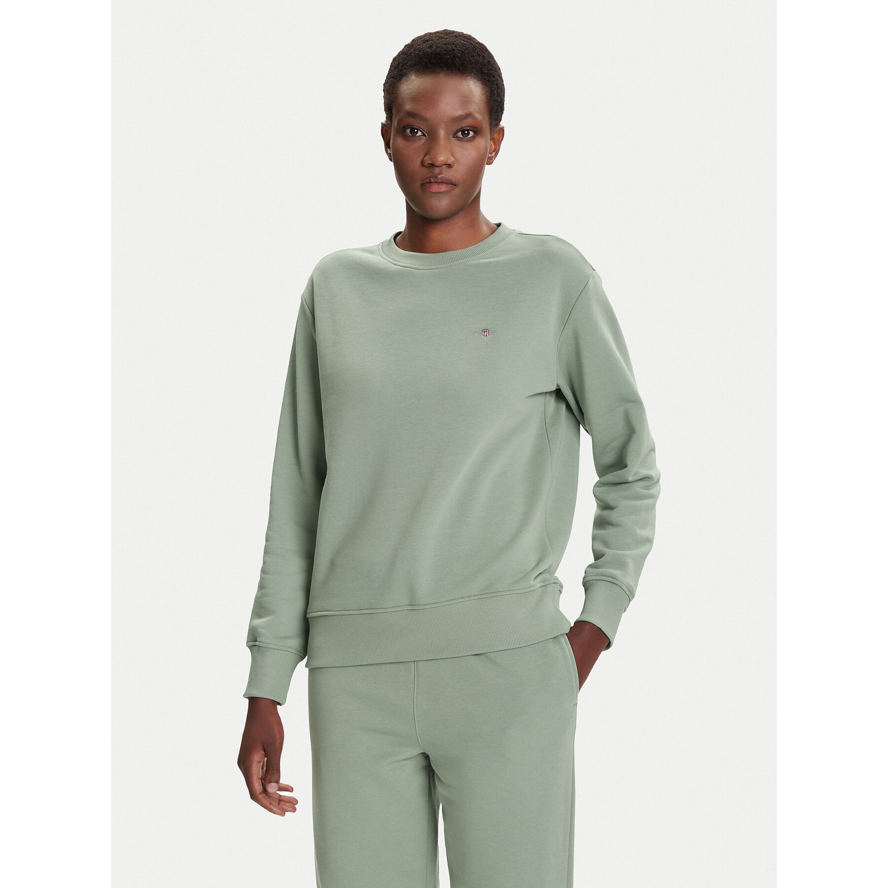Gant Bluza Shield 4201414 Zielony Relaxed Fit