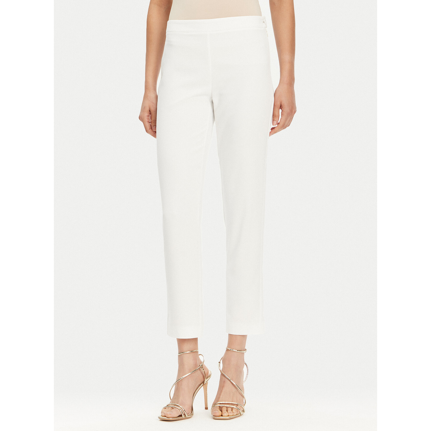 Patrizia Pepe Spodnie materiałowe 2P1683 A411 Biały Regular Fit
