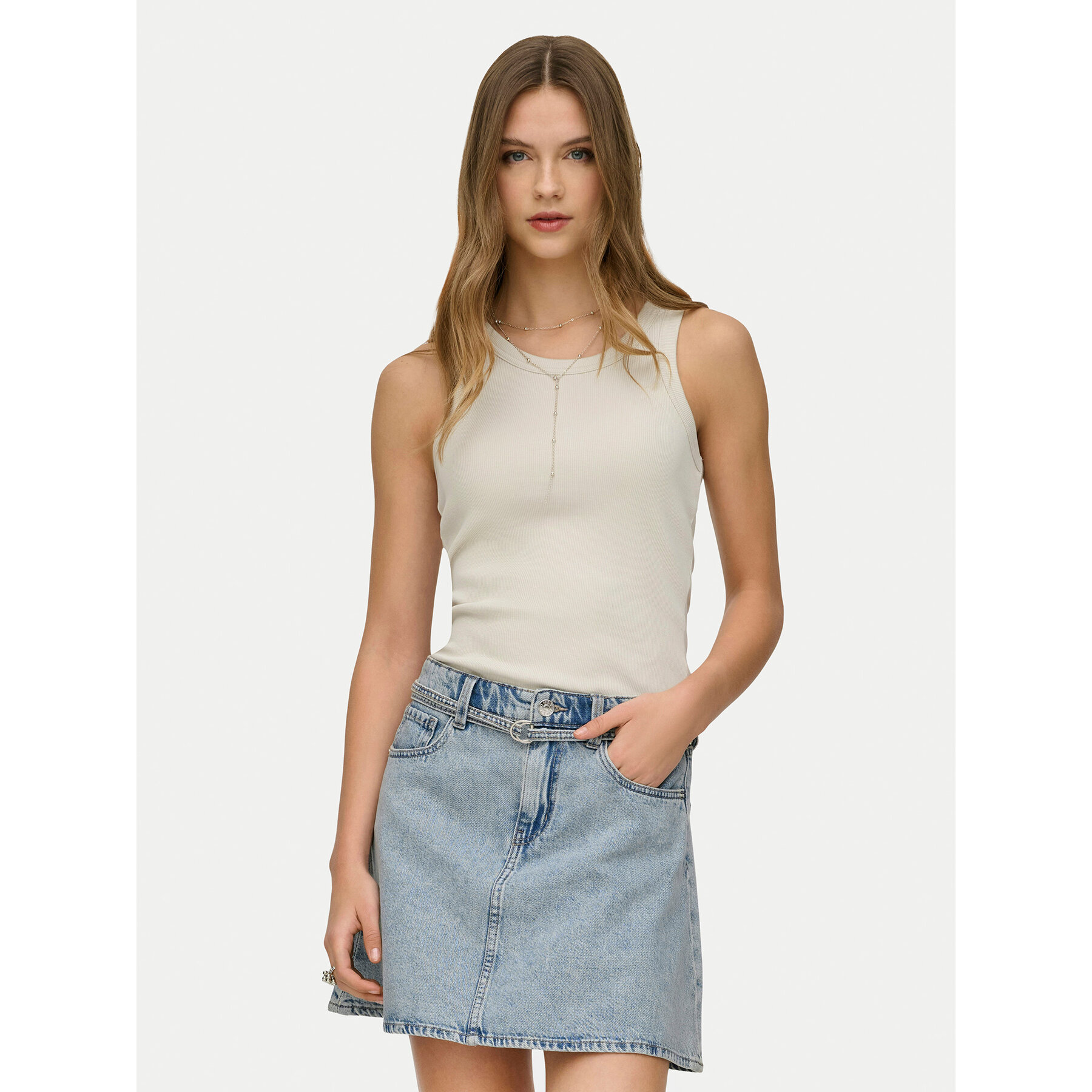 ONLY Top Val 15371705 Beżowy Regular Fit
