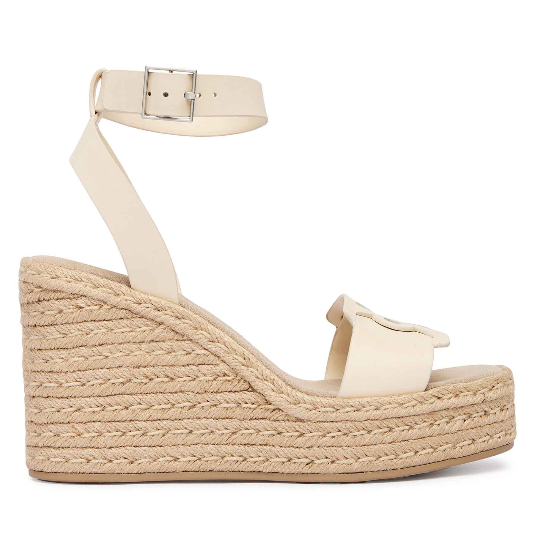 Calvin Klein Espadryle Wedge Espad 70 Embl Lth HW0HW02897 Beżowy