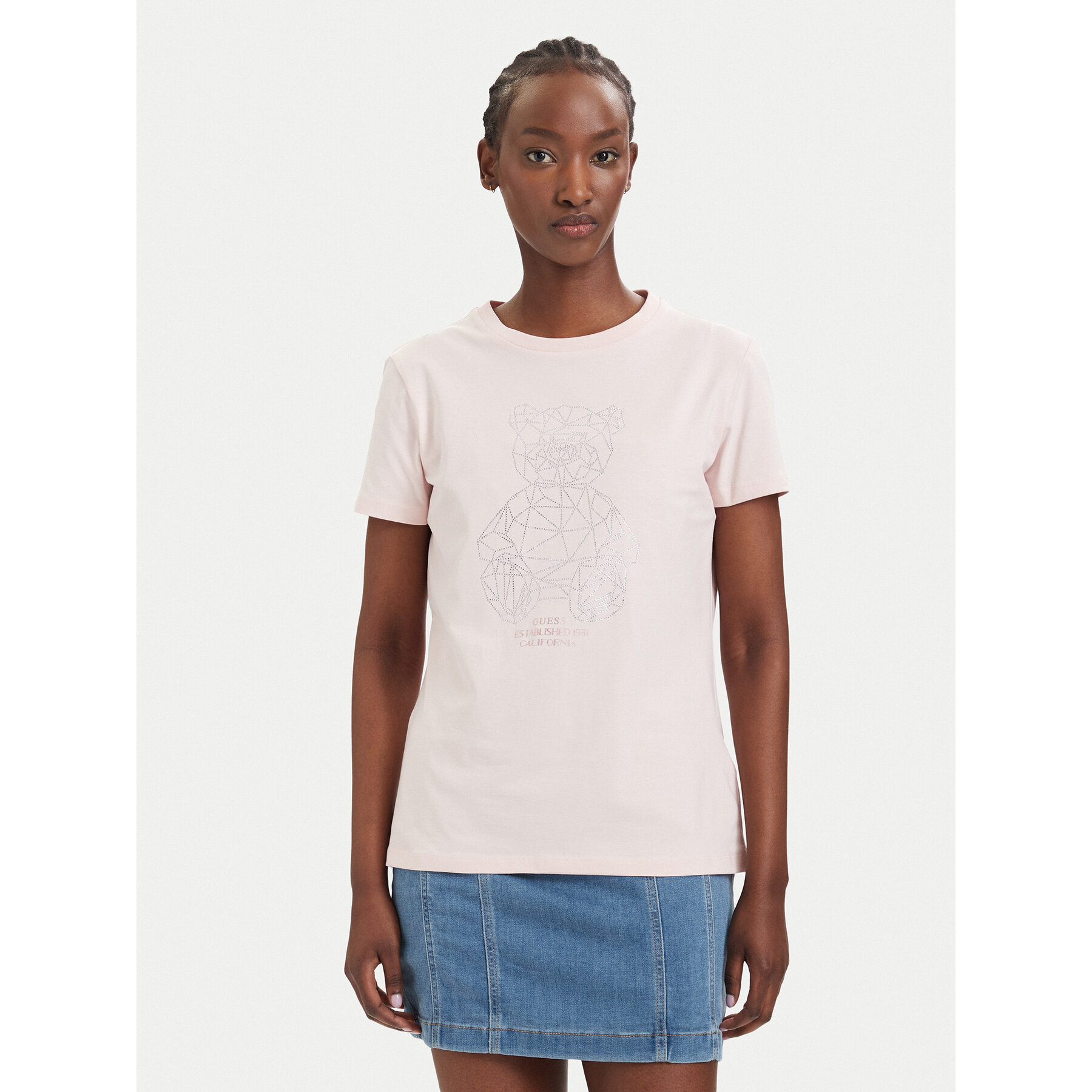 Guess T-Shirt V6GI12 K3325 Różowy Regular Fit