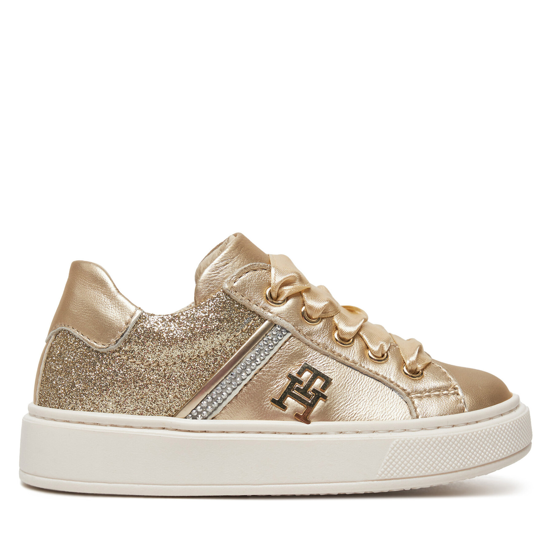 Tommy Hilfiger Sneakersy Sneaker Bassa Allacciata T1A9-33932-0829 S Złoty
