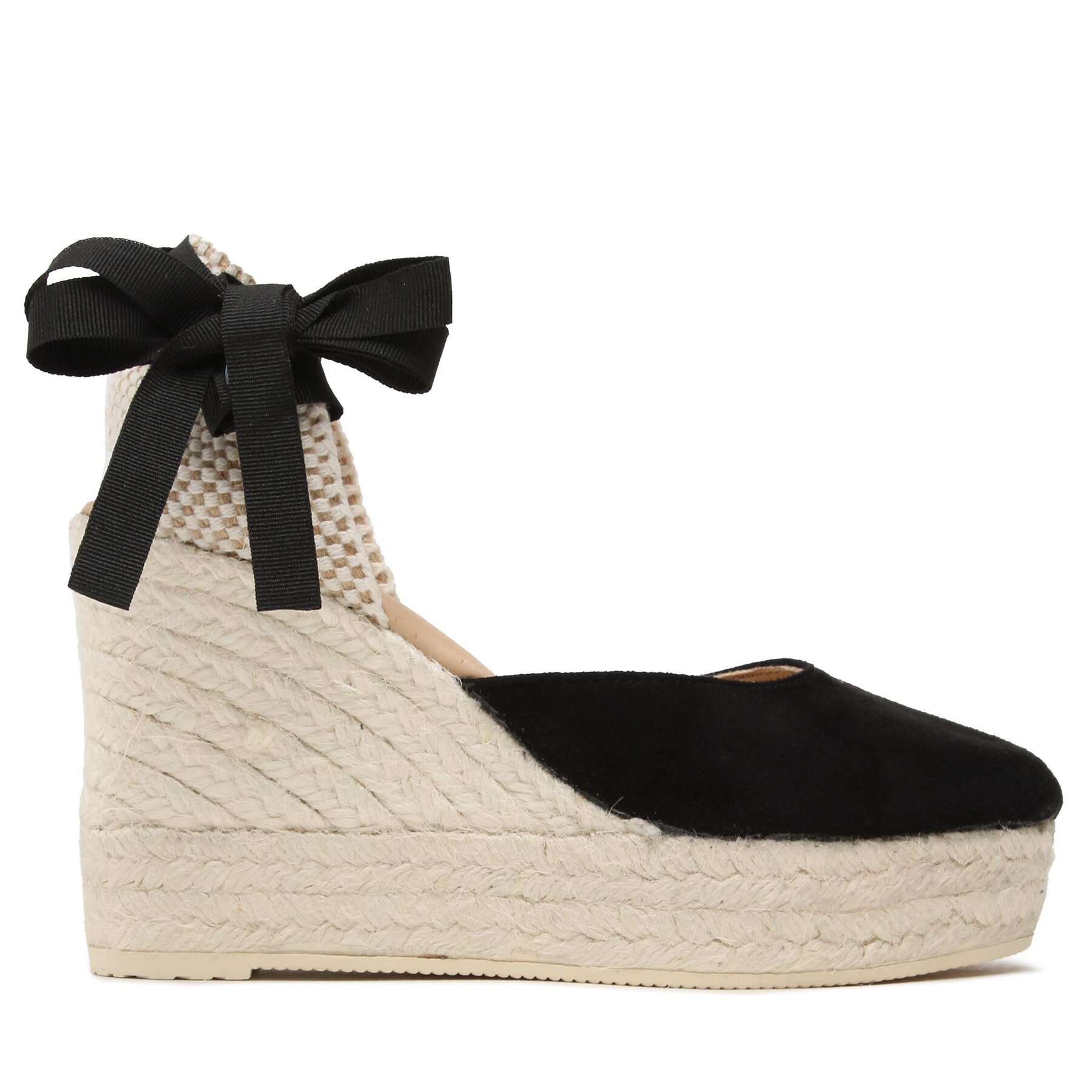 Manebi Espadryle Wedge Espadrilles K 1.0 WV Czarny