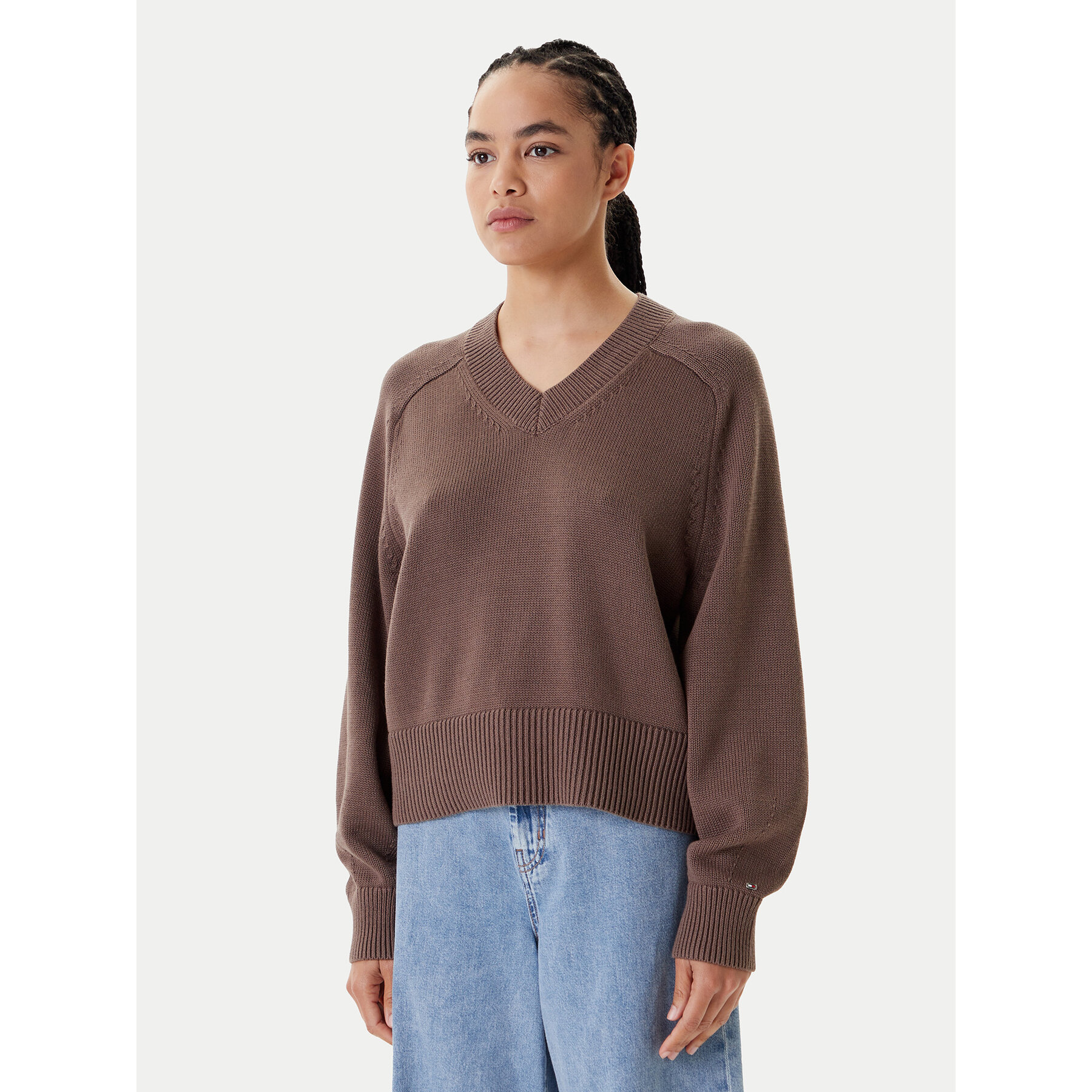 Tommy Hilfiger Sweter WW0WW45700 Brązowy Regular Fit