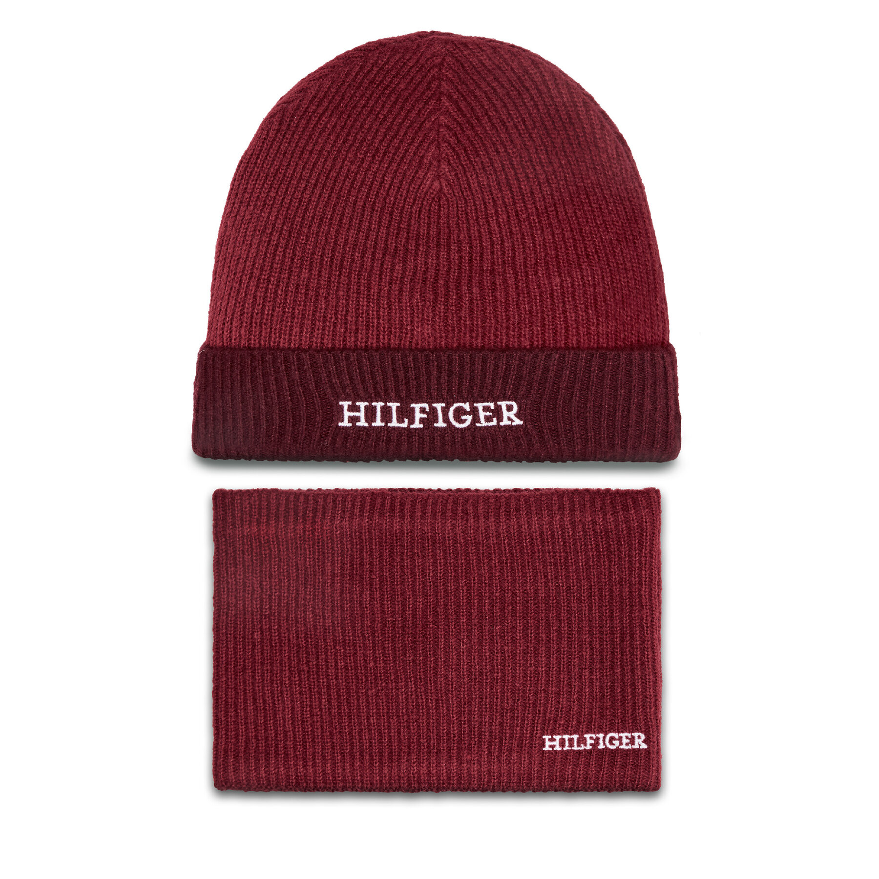 Tommy Hilfiger Komplet czapka i komin AU0AU01938 Czerwony
