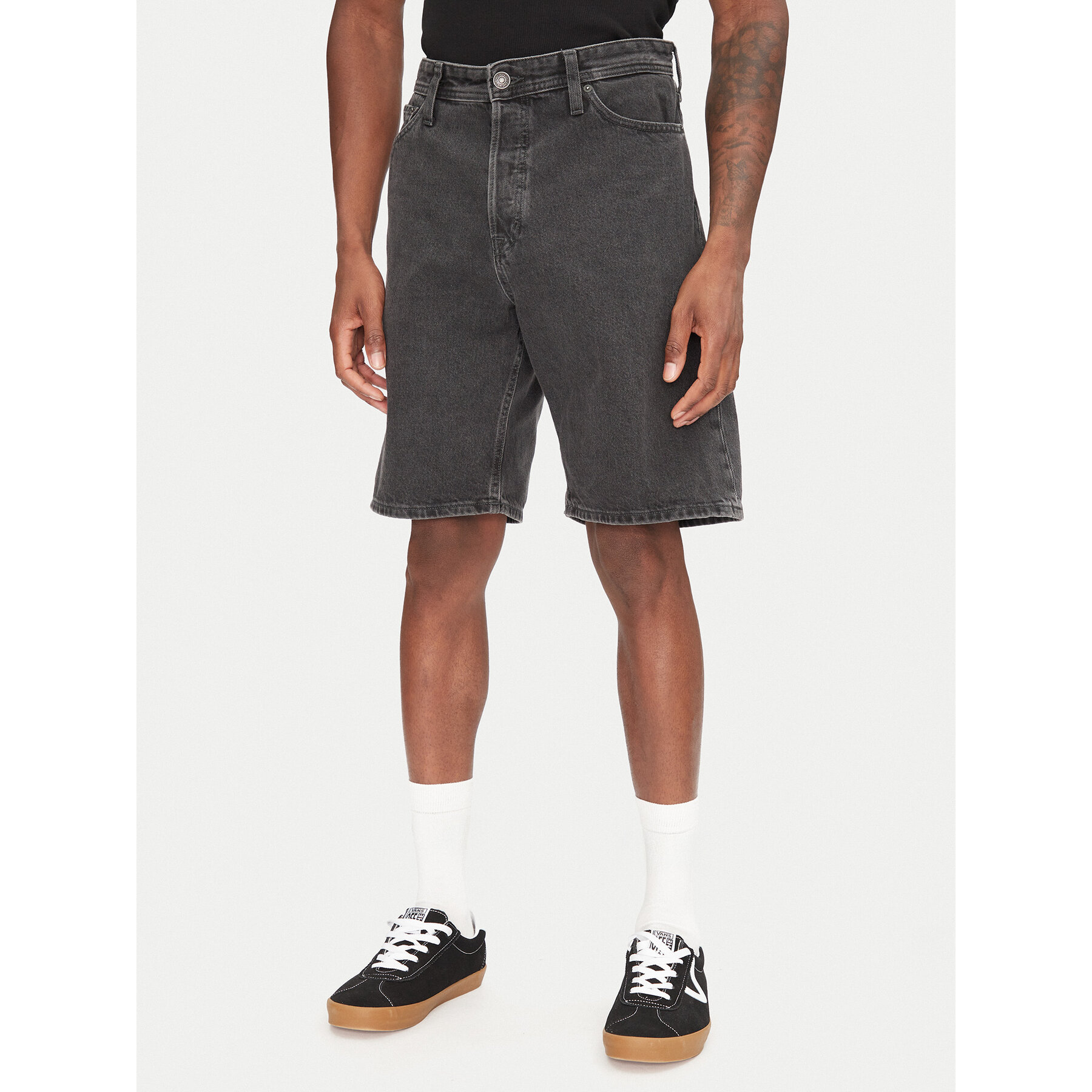 Jack & Jones Szorty jeansowe Alex 12269532 Czarny Baggy Fit