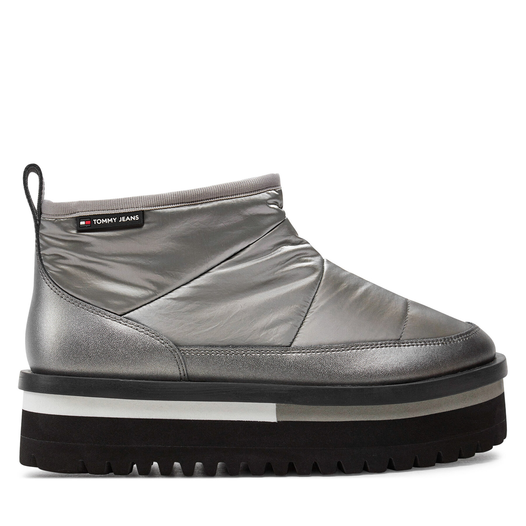 Tommy Jeans Śniegowce Tjw Nylon Flatform Boot Wl EN0EN02689 Srebrny