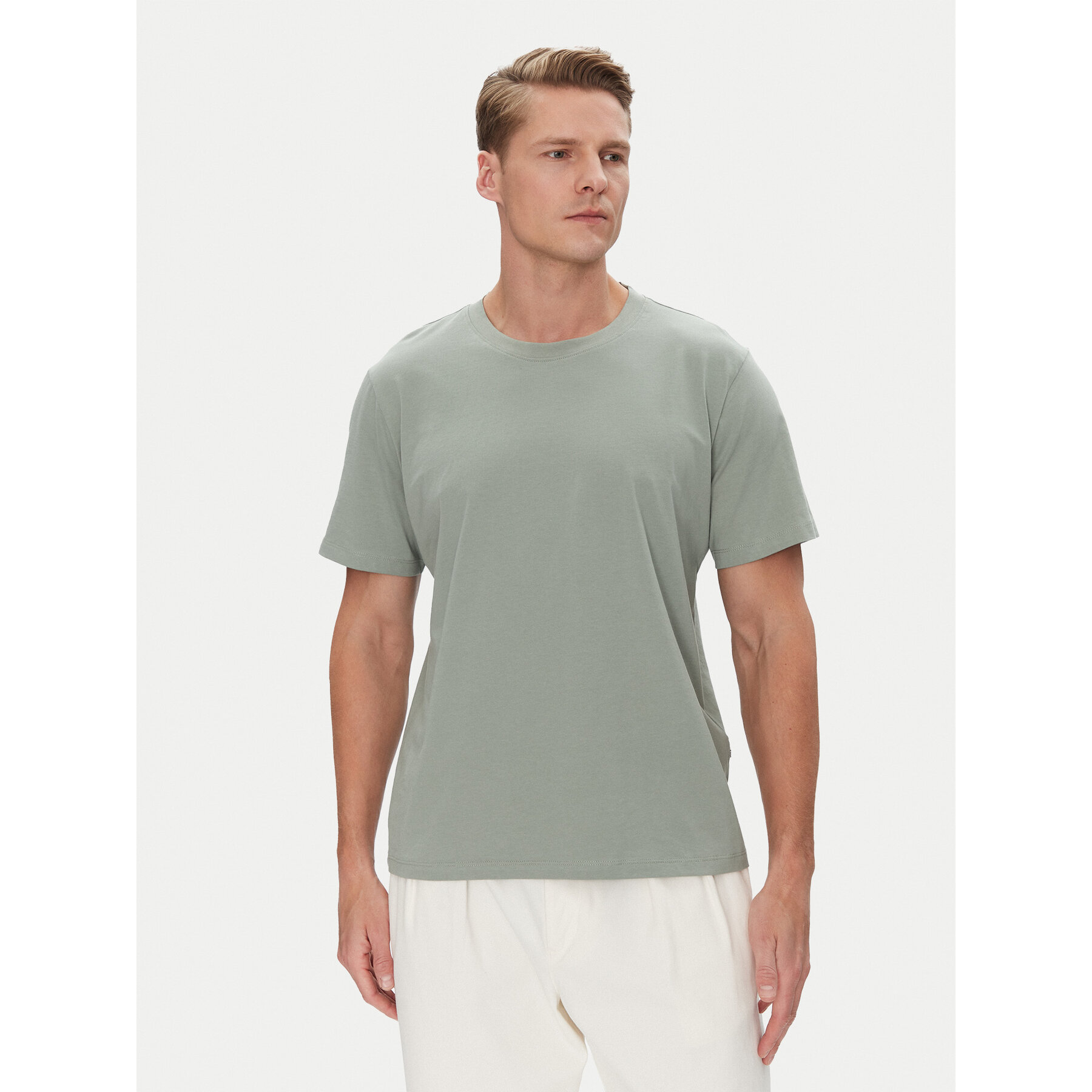 Selected Homme T-Shirt Aspen 16087842 Zielony Regular Fit