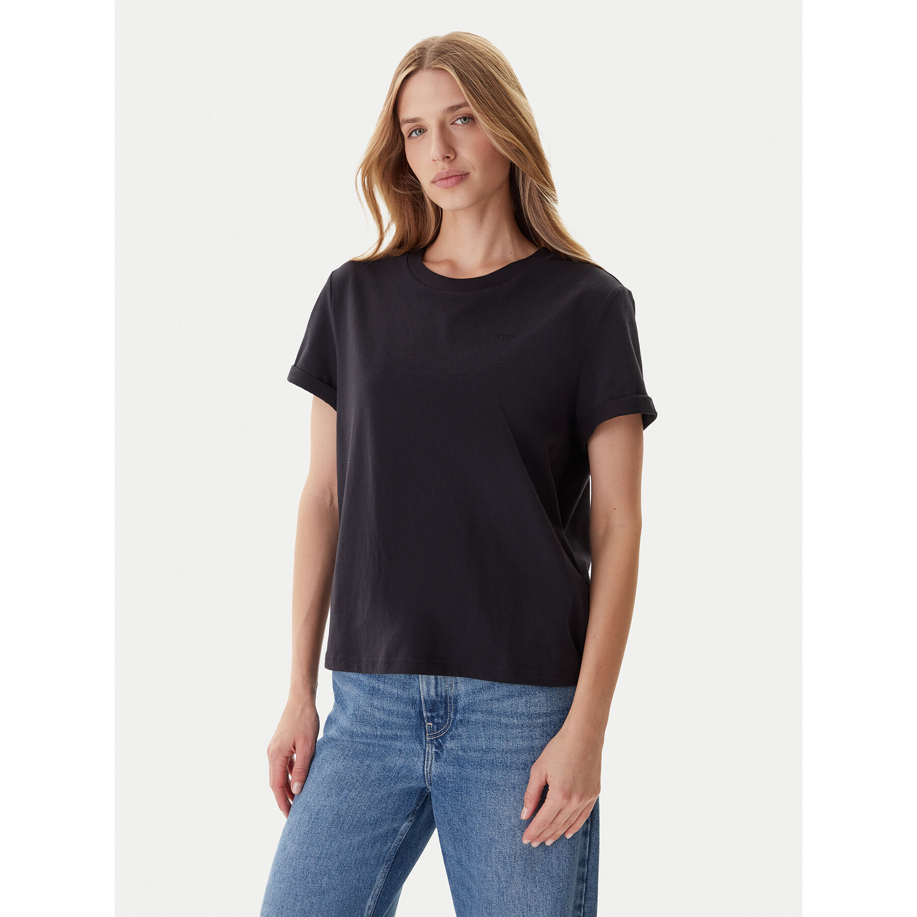 Mustang T-Shirt Monroe 1016755 Czarny Relaxed Fit