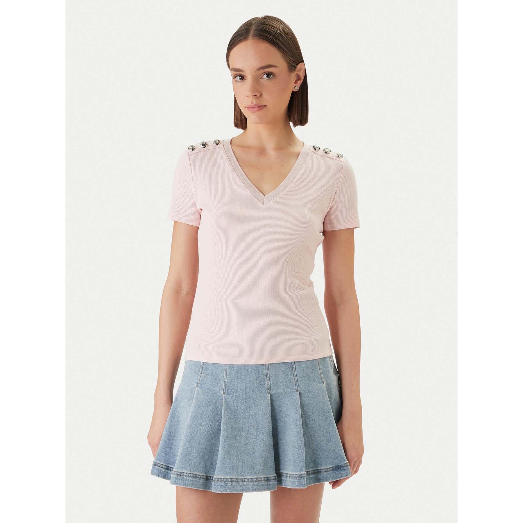 Morgan Bluzka 251-DOMANI Różowy Slim Fit