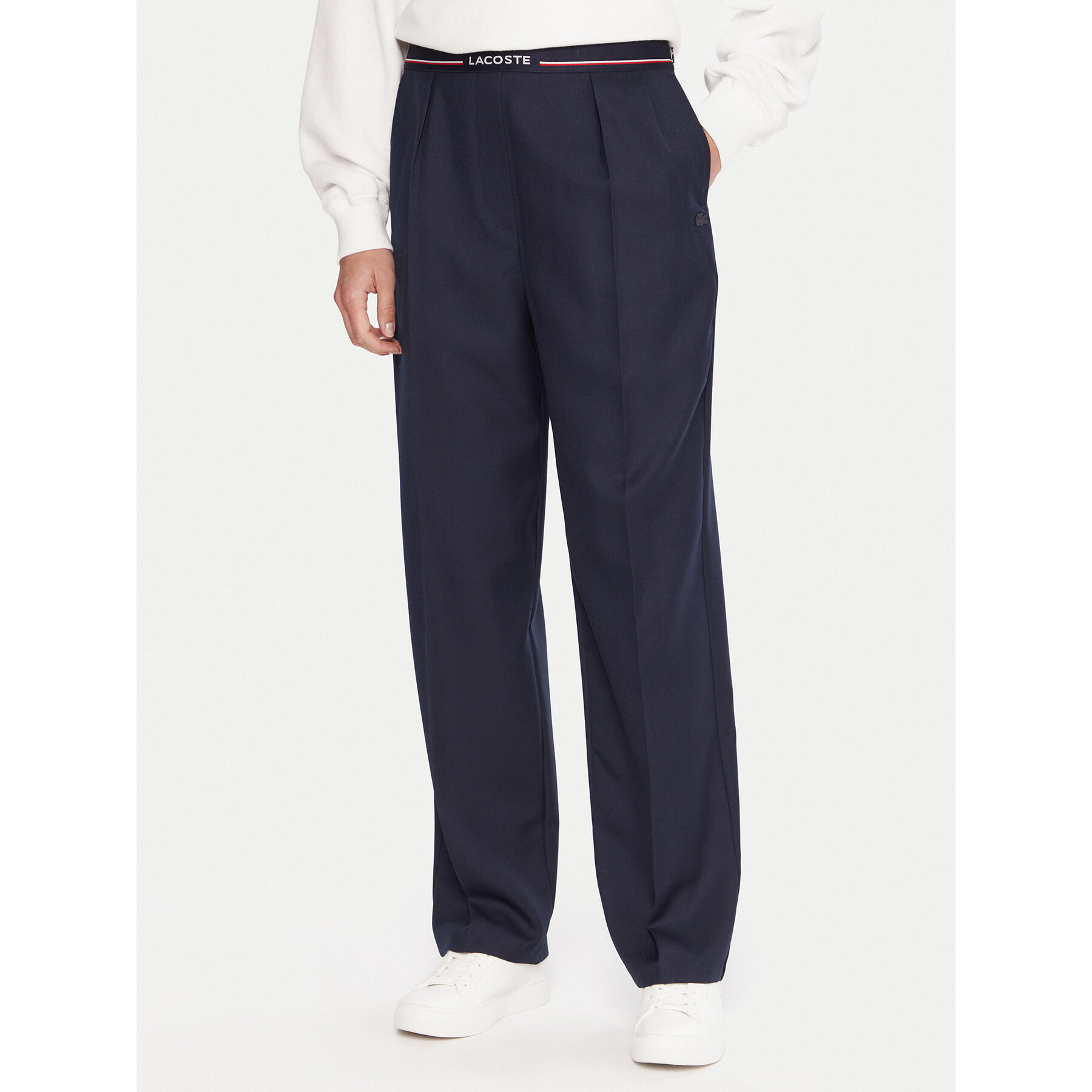Lacoste Spodnie materiałowe HF5307 Granatowy Relaxed Fit