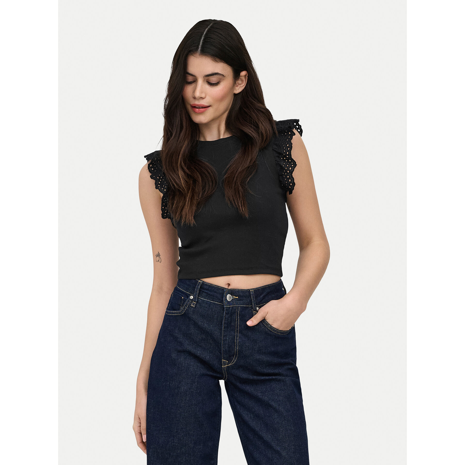 ONLY Top Mathilda 15308890 Czarny Regular Fit
