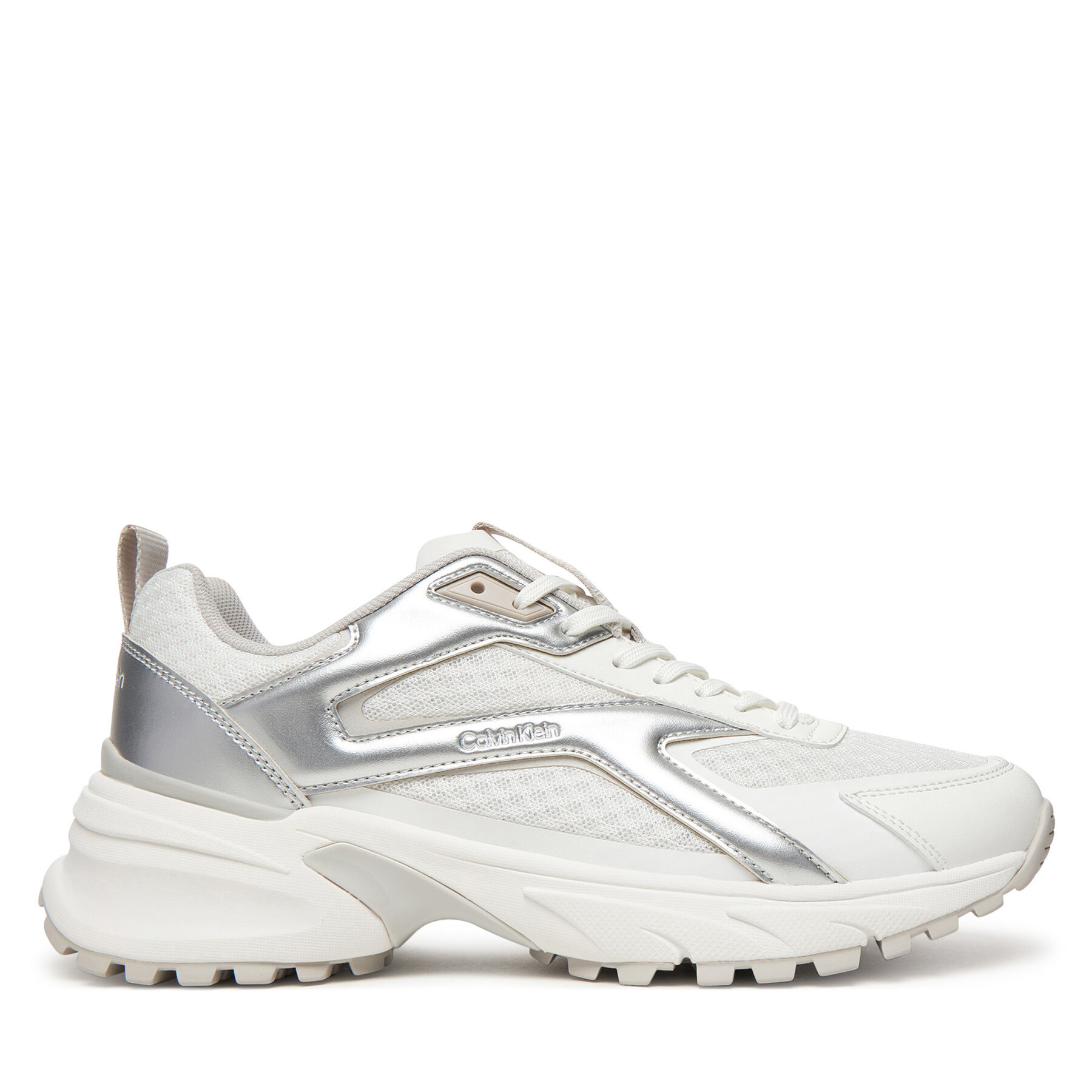 Calvin Klein Sneakersy Hike Run Ckstripe Mesh Met HW0HW03140 Biały