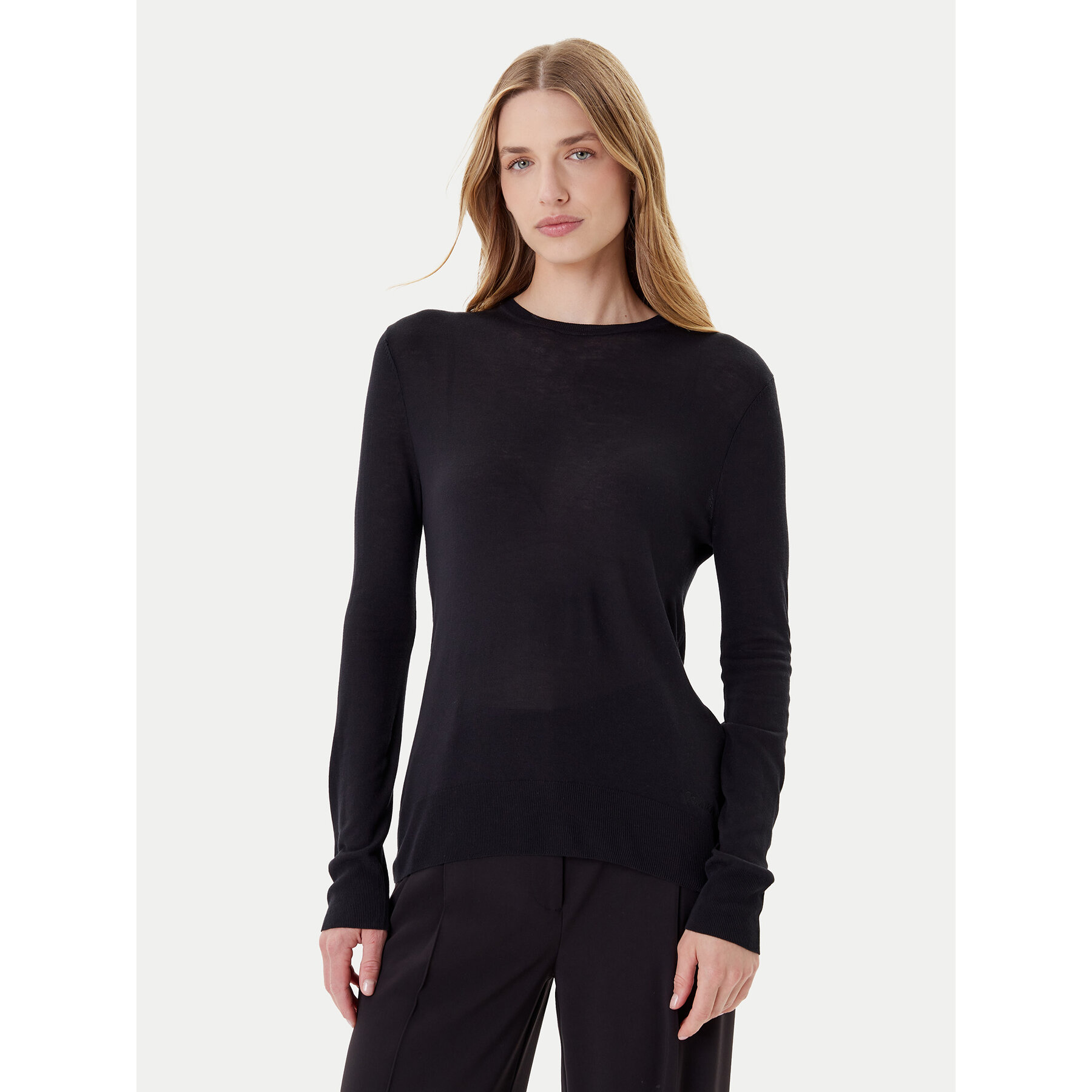 Calvin Klein Sweter LV044C339G Czarny Regular Fit