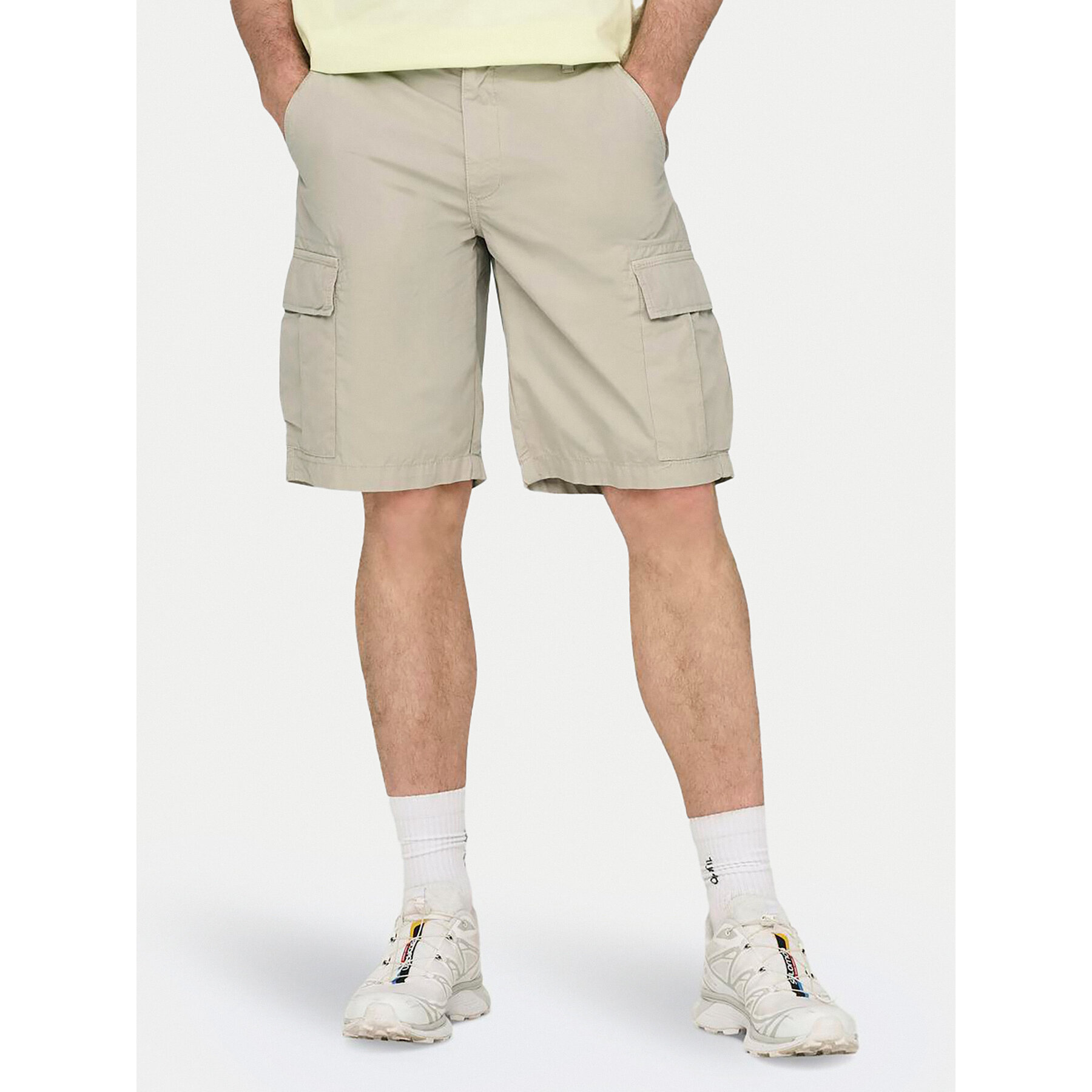 Only & Sons Szorty materiałowe Loc Cargo 22029214 Beżowy Regular Fit