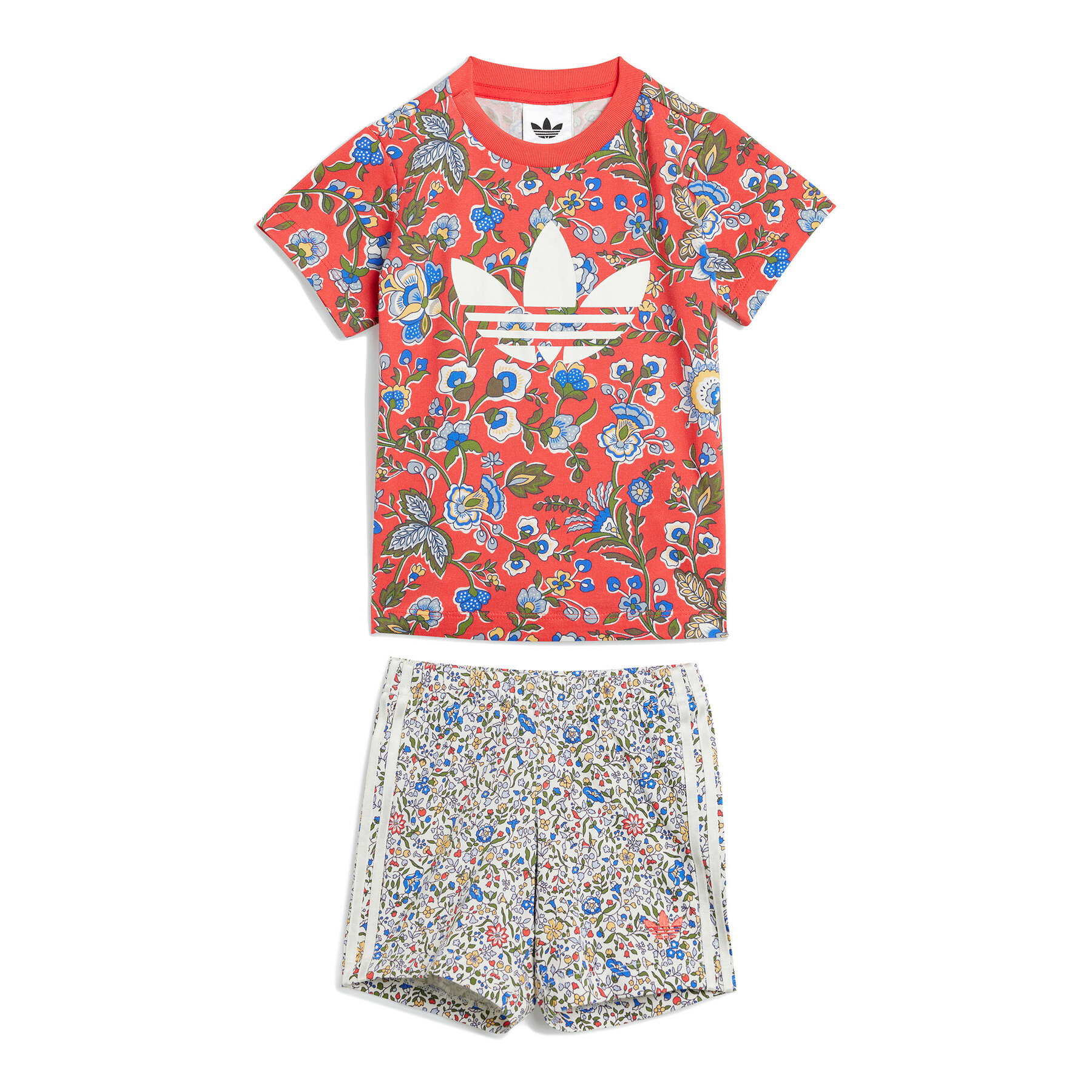 adidas Komplet t-shirt i spodenki Liberty London JY3016 Czerwony Regular Fit