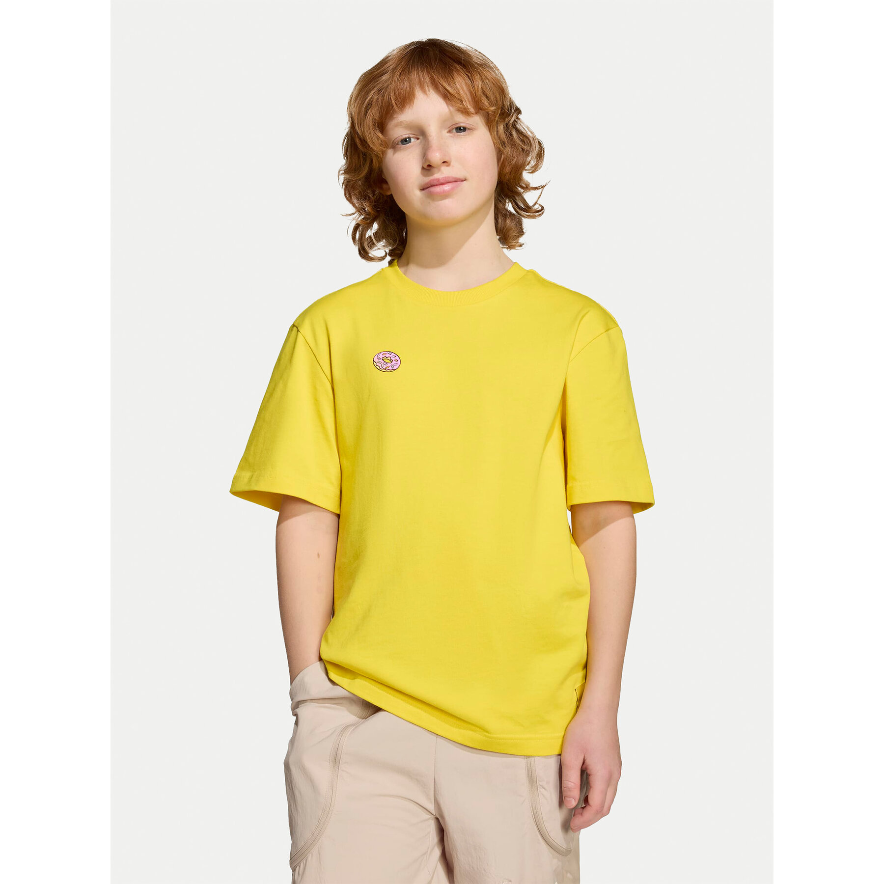 adidas T-Shirt The Simpsons Graphics JM0818 Żółty Loose Fit