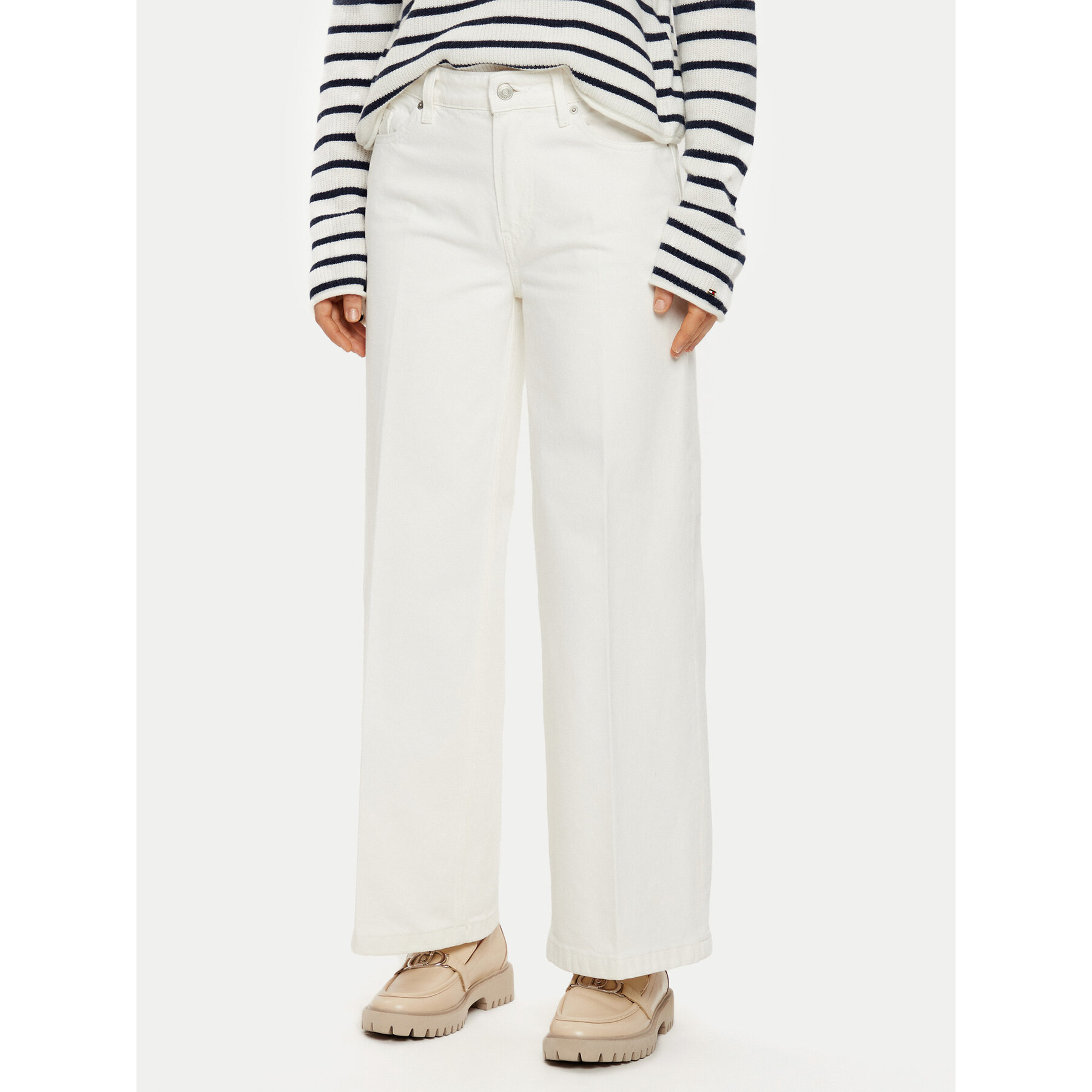 Tommy Hilfiger Kuloty WW0WW44330 Biały Regular Fit