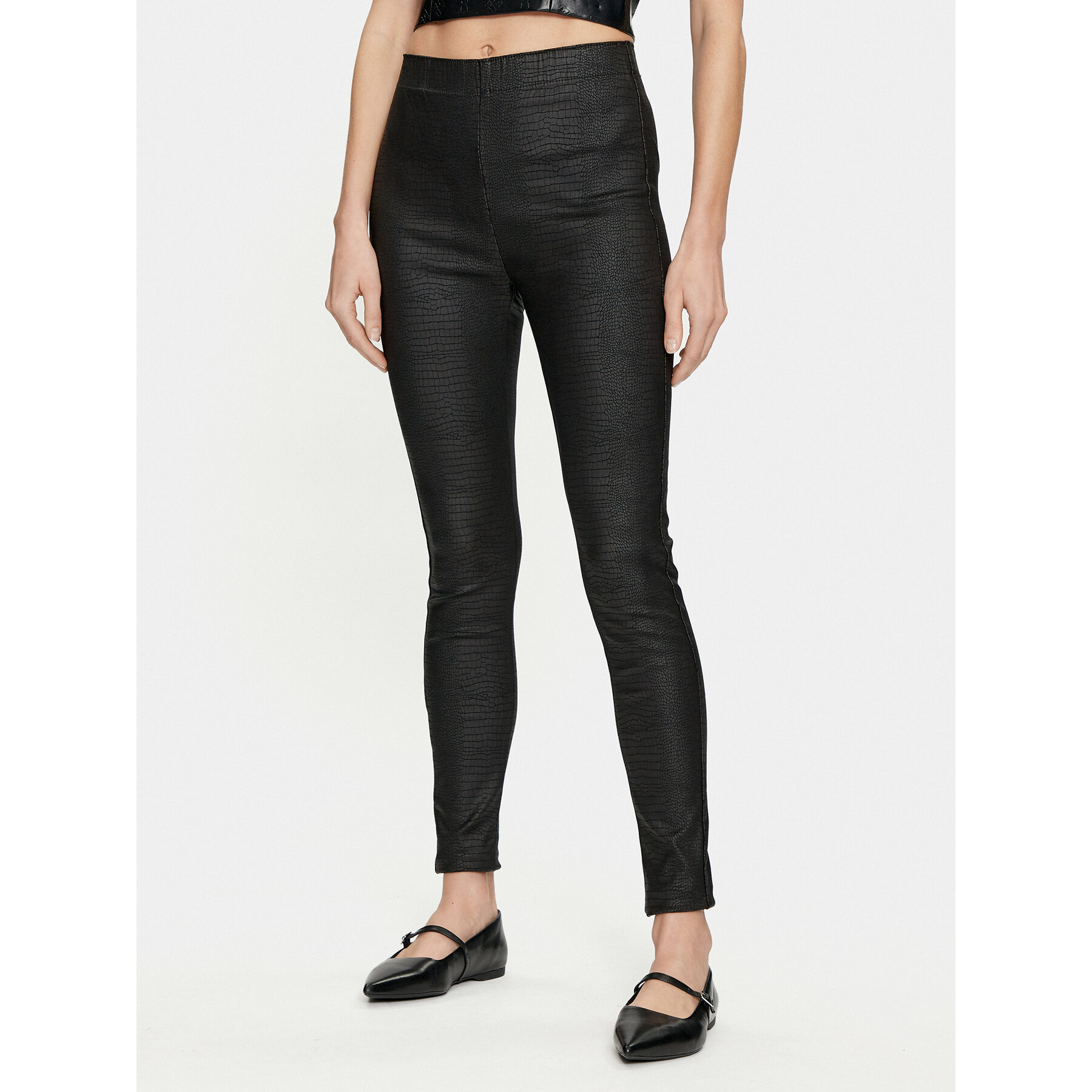 Cream Spodnie z imitacji skóry Tabea 10610409 Czarny Slim Fit