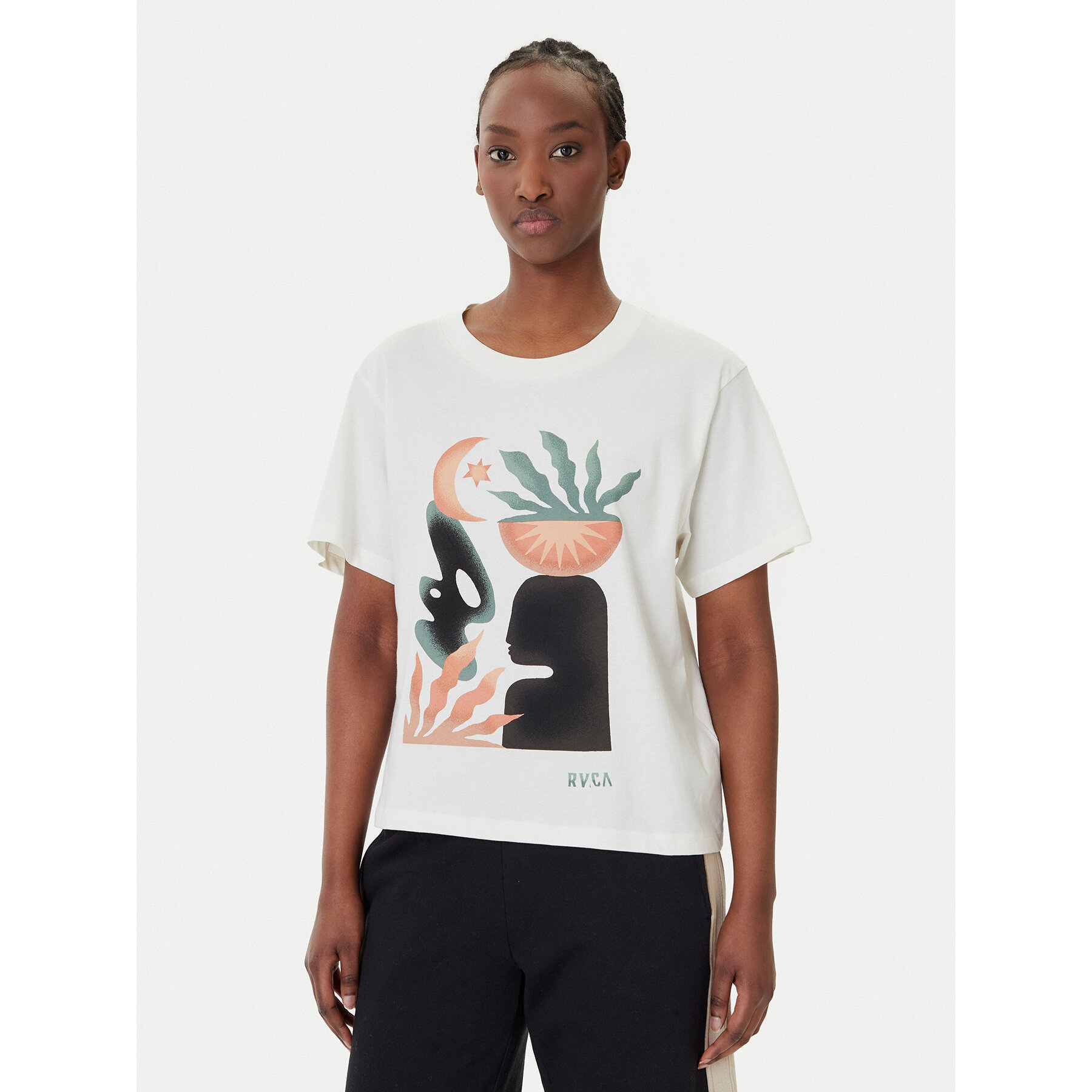 RVCA T-Shirt Collage EVJZT00163 Biały Easy Fit