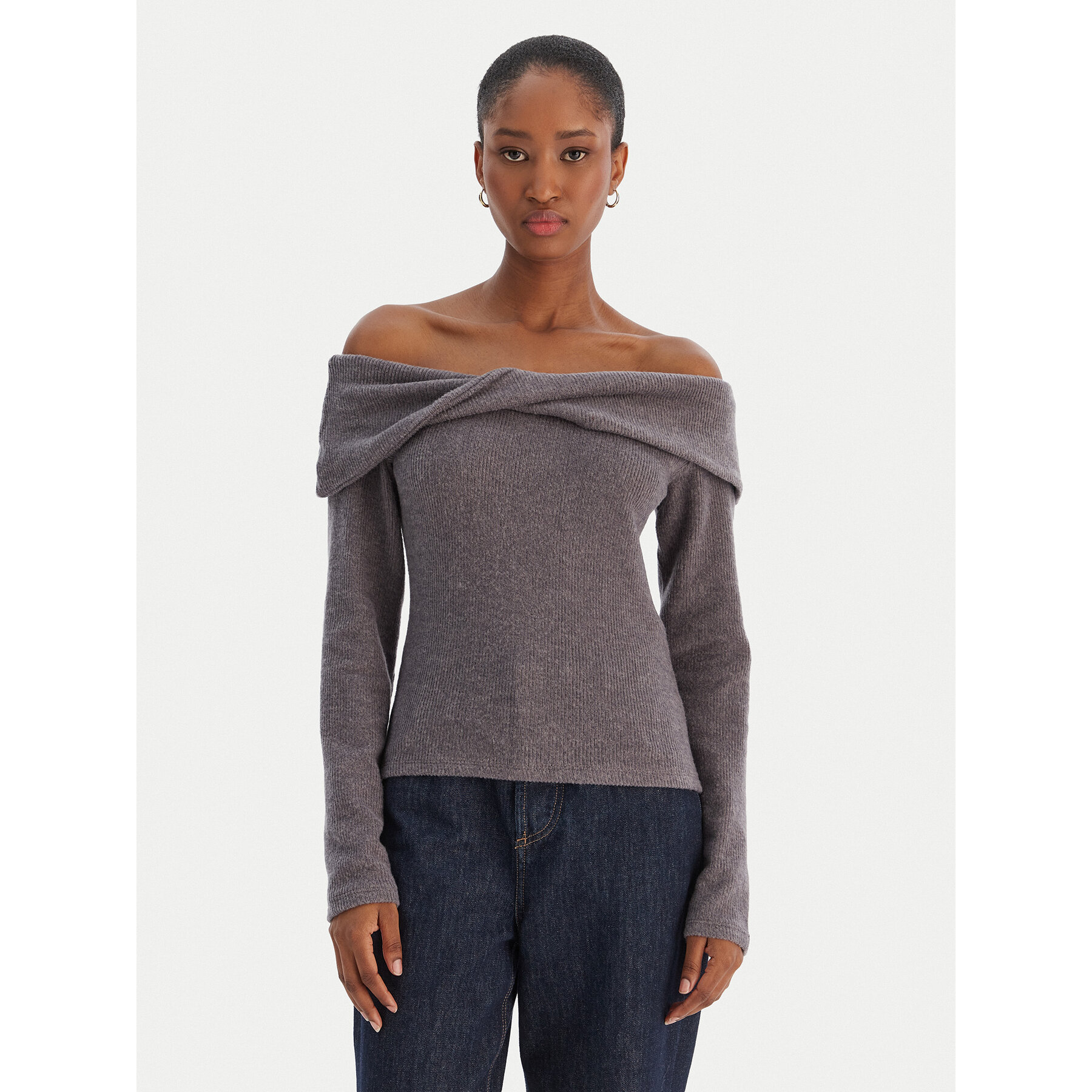 Vero Moda Sweter Kaia 10333298 Szary Regular Fit