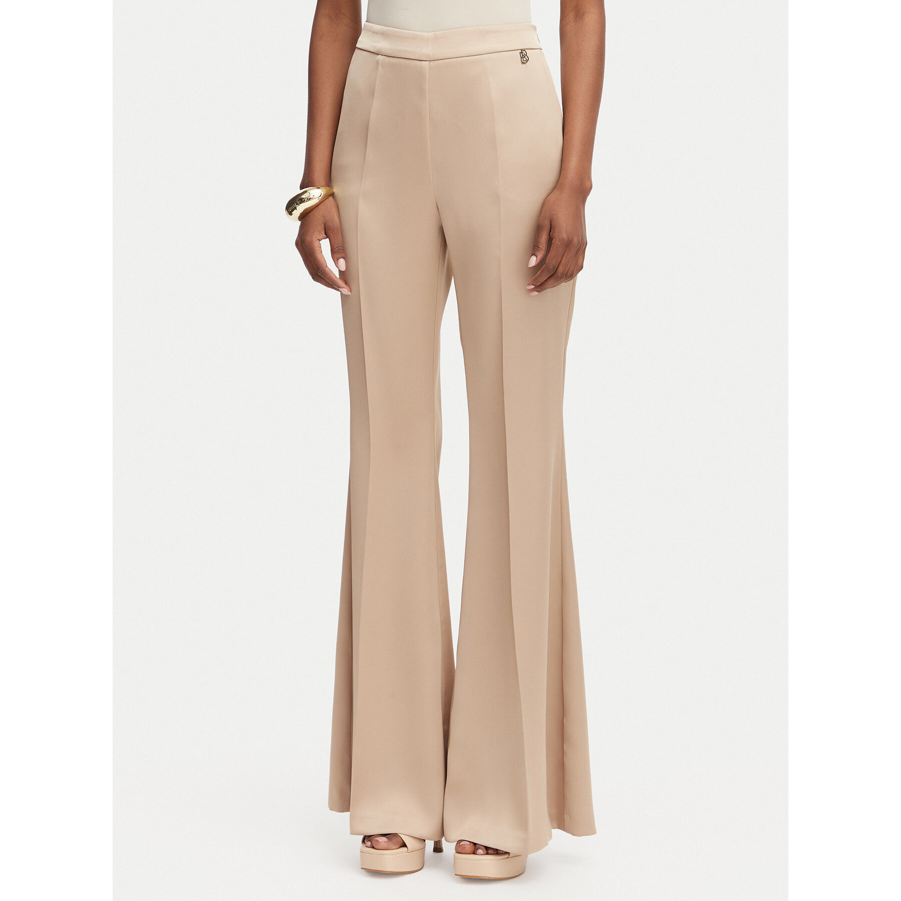 Babylon Spodnie materiałowe S00555 Beżowy Regular Fit