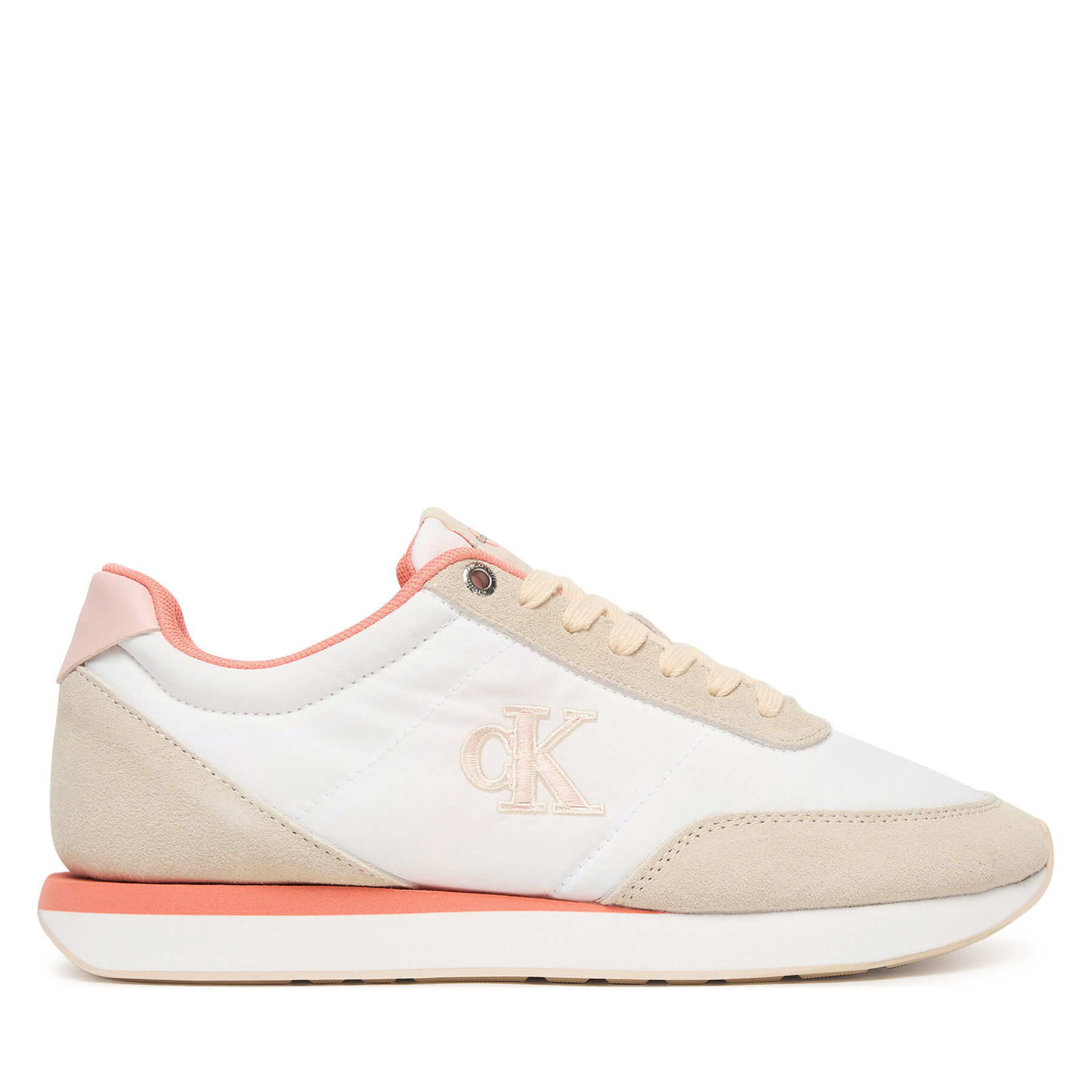 Calvin Klein Sneakersy Retro Runner Lace Up YW0YW01990 Biały