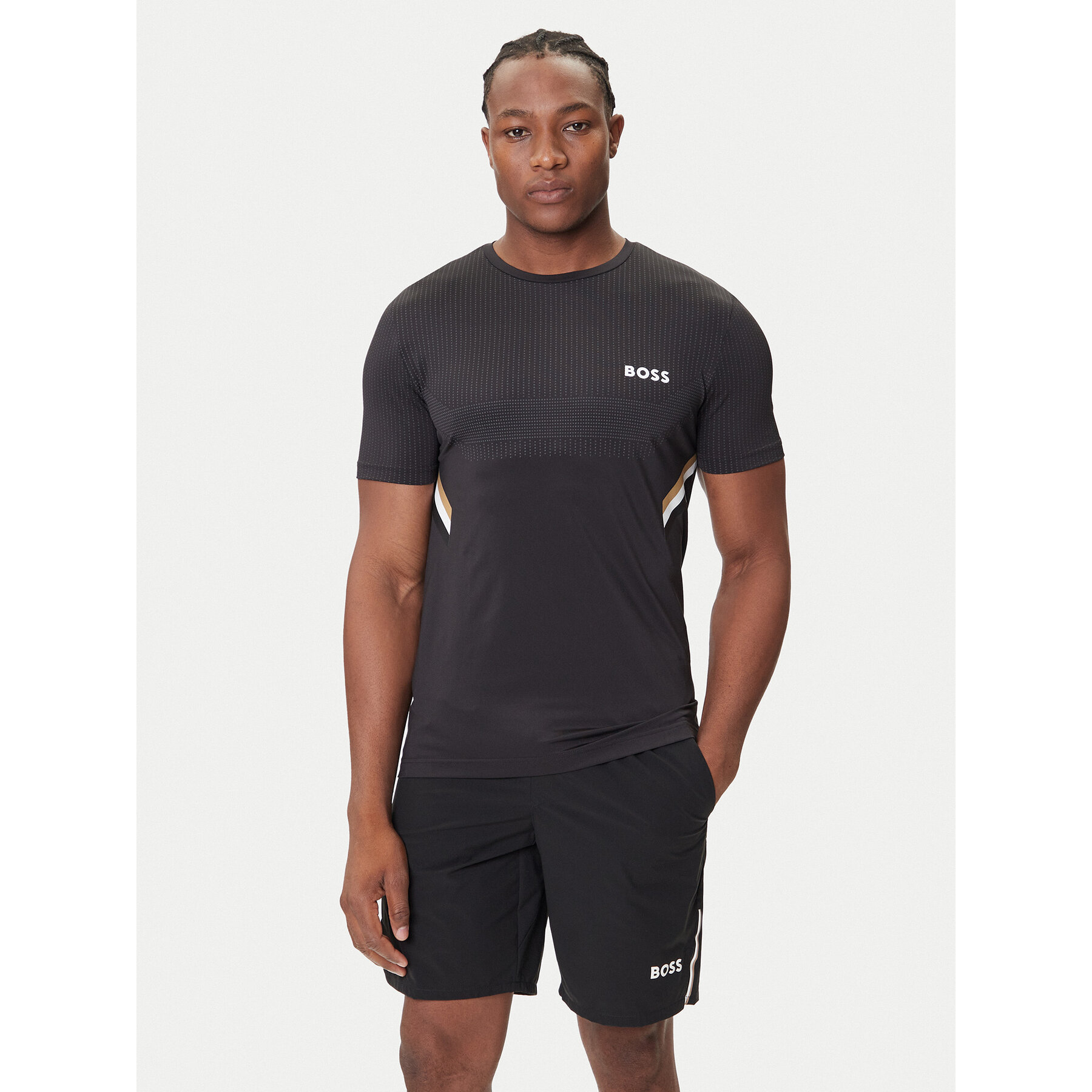 BOSS T-Shirt Tech TOC 50543329 Czarny Slim Fit